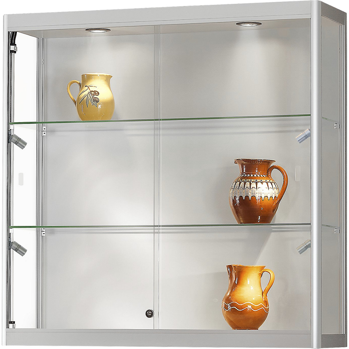 Wall mounted glass cabinet, WxDxH 1000 x 300 x 1000 mm