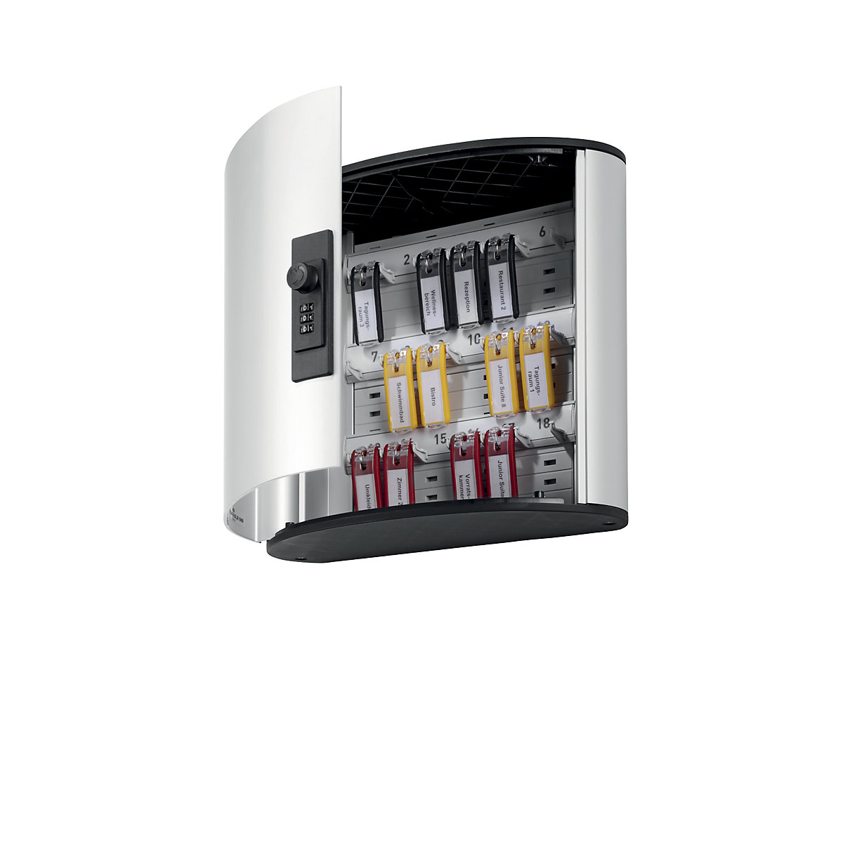 Designer key cabinet – DURABLE, with combination lock, HxWxD 280 x 300 x 118 mm, 18 hooks-9
