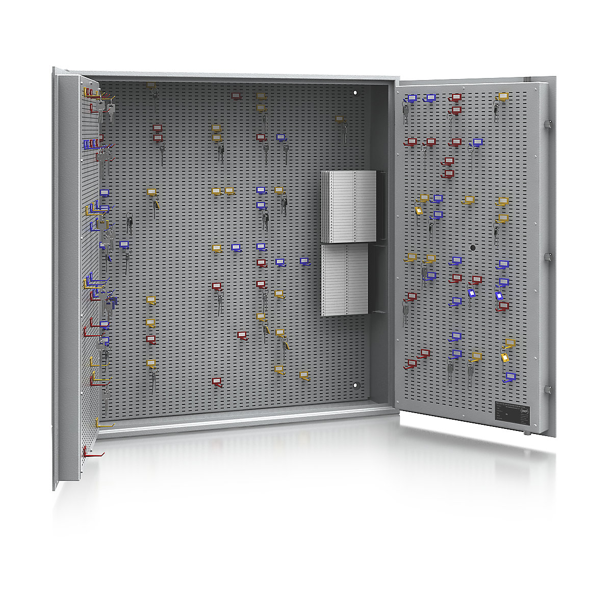 Key safe, security level A and Euro standard S1, light grey, HxWxD 1000 x 1000 x 200 mm, for up to 550 hooks-12