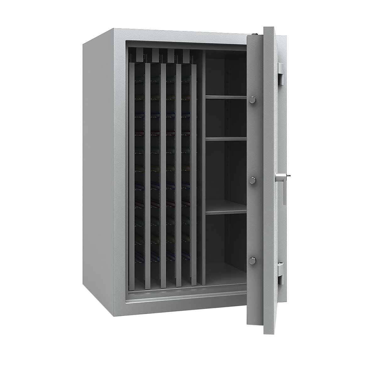 Key safe with extendable intermediate panels, VDMA B and Euro standard S2, 1650 hooks, 3 shelves, HxWxD 1256 x 836 x 700 mm-11