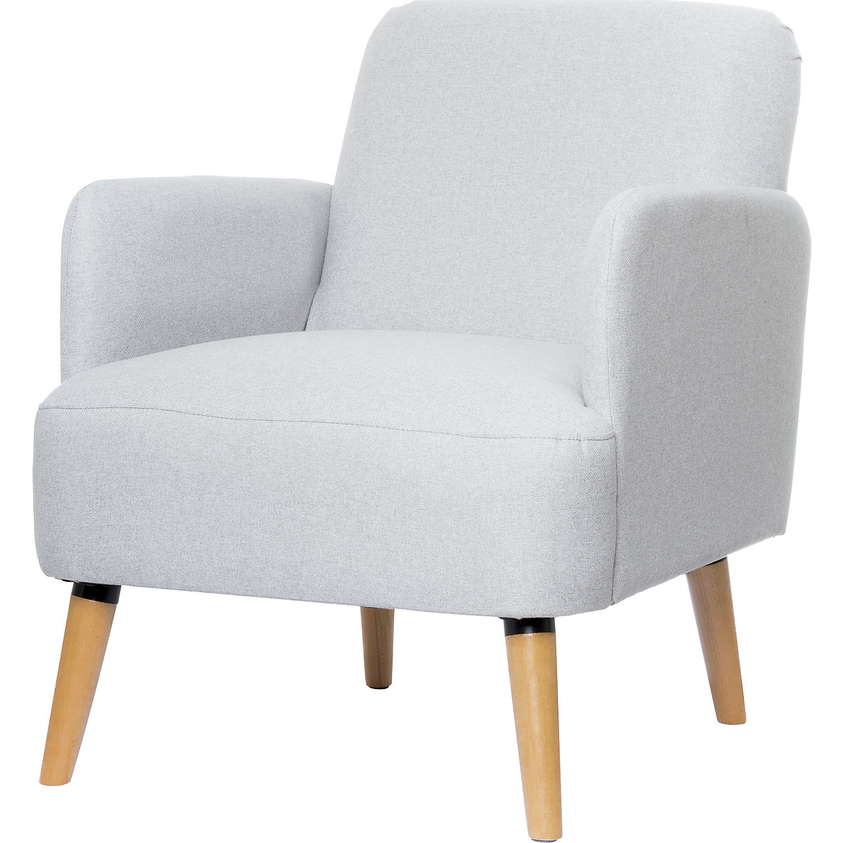 BROOKS armchair, feet made of solid wood, light grey-5