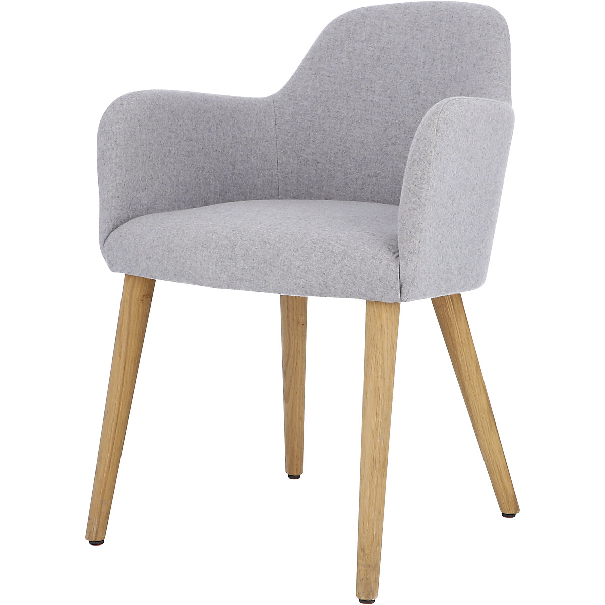 FLAMINIA Loden armchair, solid oak legs, grey-6