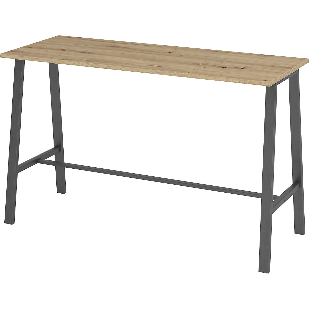 HIGH CREATIVE multi-purpose table, HxWxD 1040 x 1750 x 680 mm, knotty oak / crude steel-7