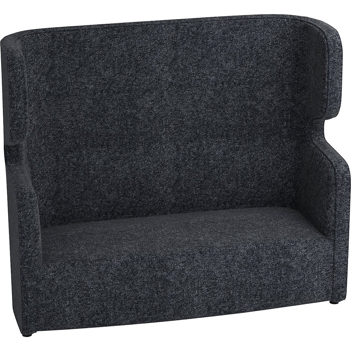 VIVO acoustic sofa – BISLEY, two-seater with high back rest, dark grey-7