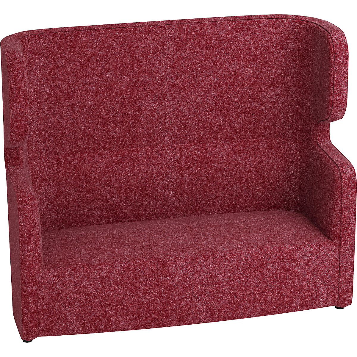 VIVO acoustic sofa – BISLEY, two-seater with high back rest, red-6