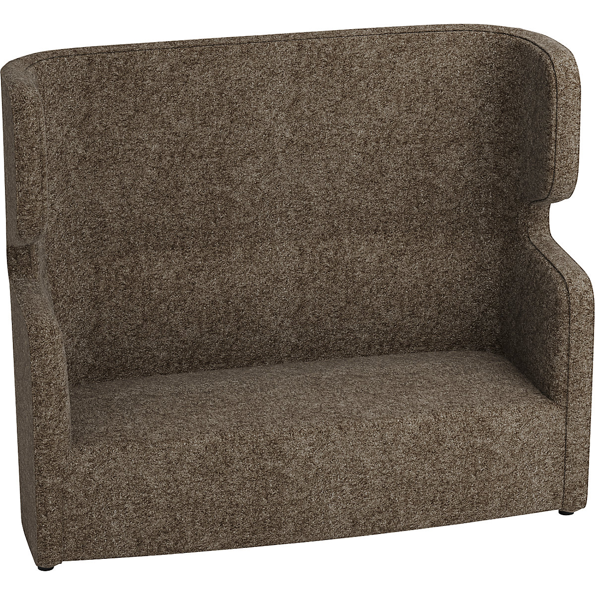 VIVO acoustic sofa – BISLEY, two-seater with high back rest, grey brown