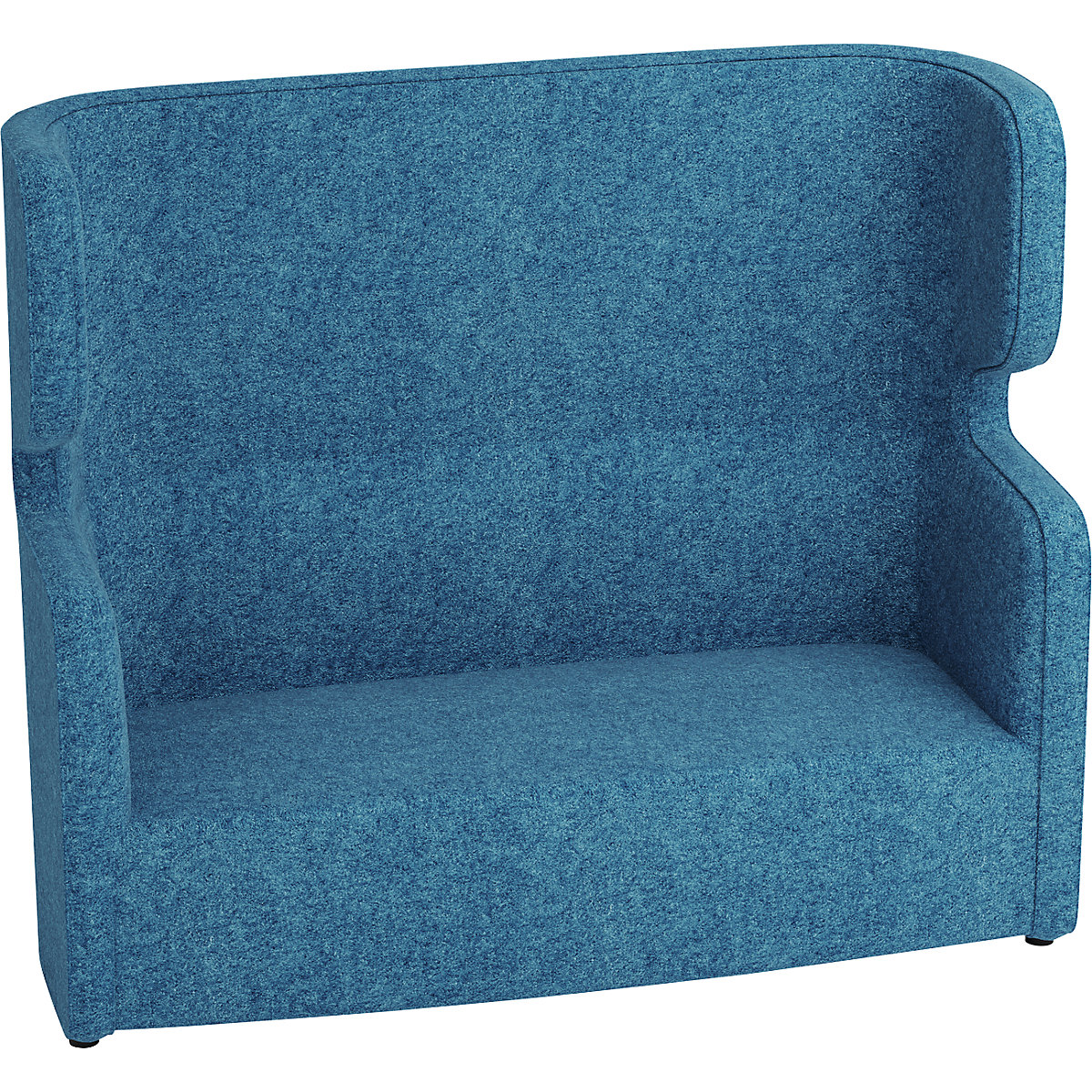 VIVO acoustic sofa – BISLEY, two-seater with high back rest, blue