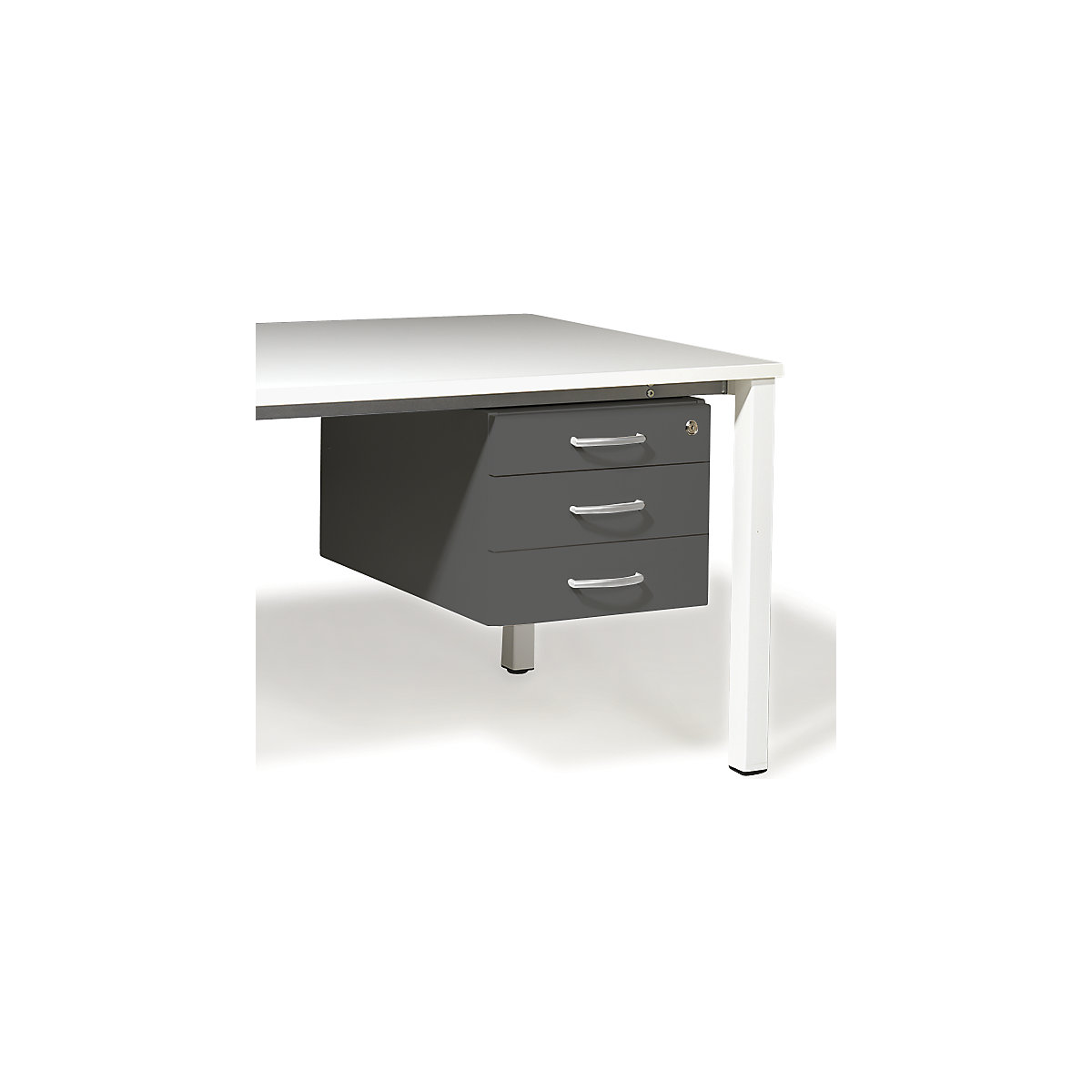 Base cupboard for Desk Duo, WxD 428 x 600 mm, dark grey-1