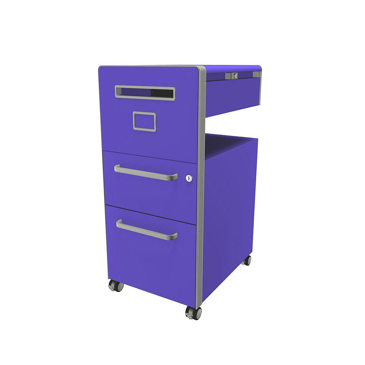 Bite™ pedestal furniture, with 1 whiteboard, opens on the left side – BISLEY