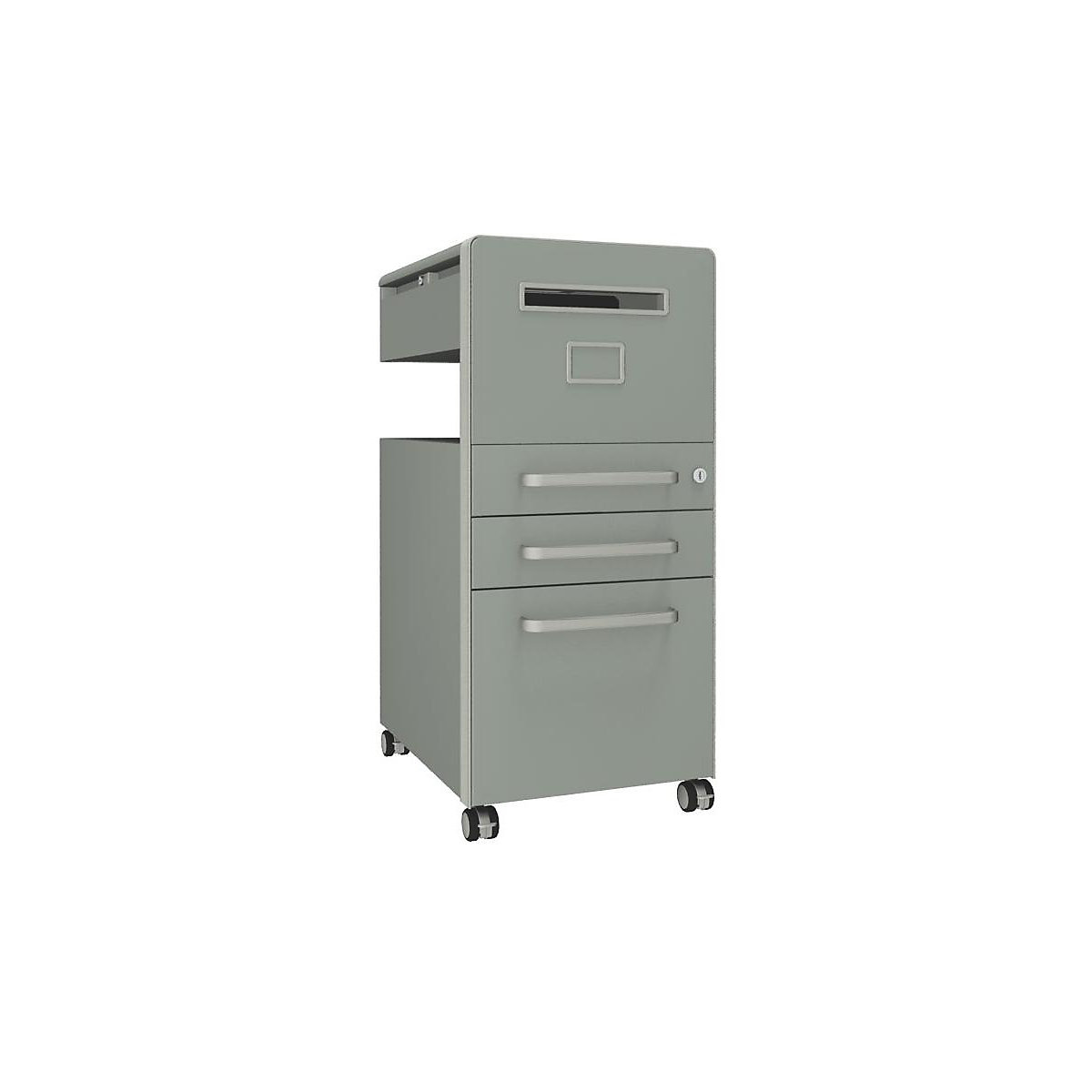 Bite™ pedestal furniture, with 1 whiteboard, opens on the right side – BISLEY, with 2 universal drawers, 1 suspension file drawer, york-27