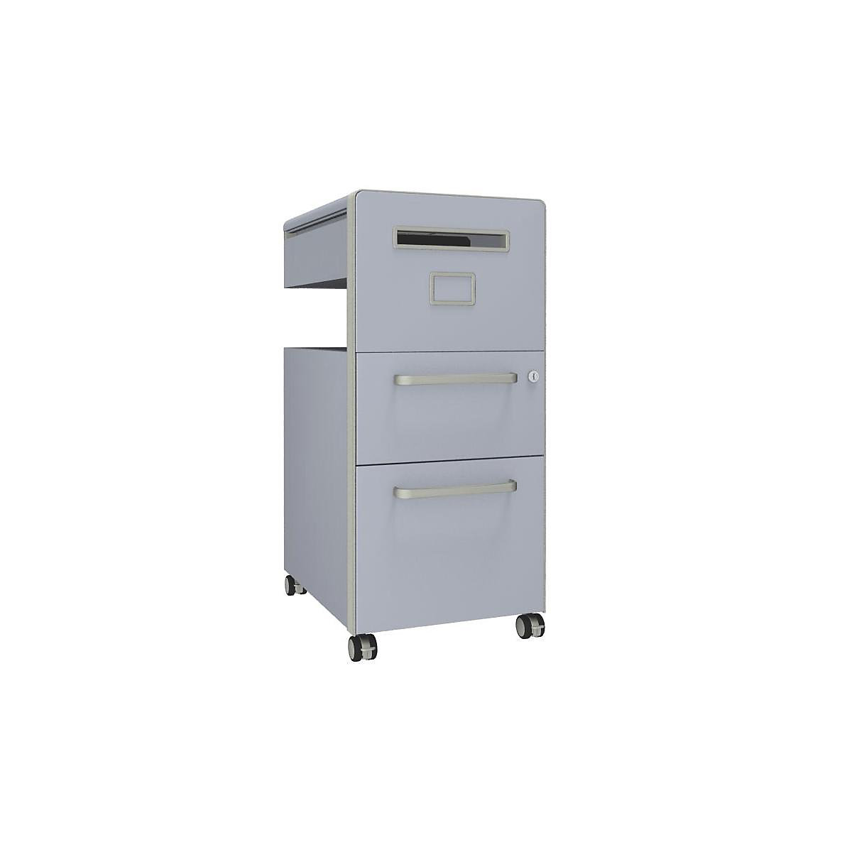 Bite™ pedestal furniture, with 1 whiteboard, opens on the right side – BISLEY, with 1 universal drawer, 1 suspension file drawer, alaska-13