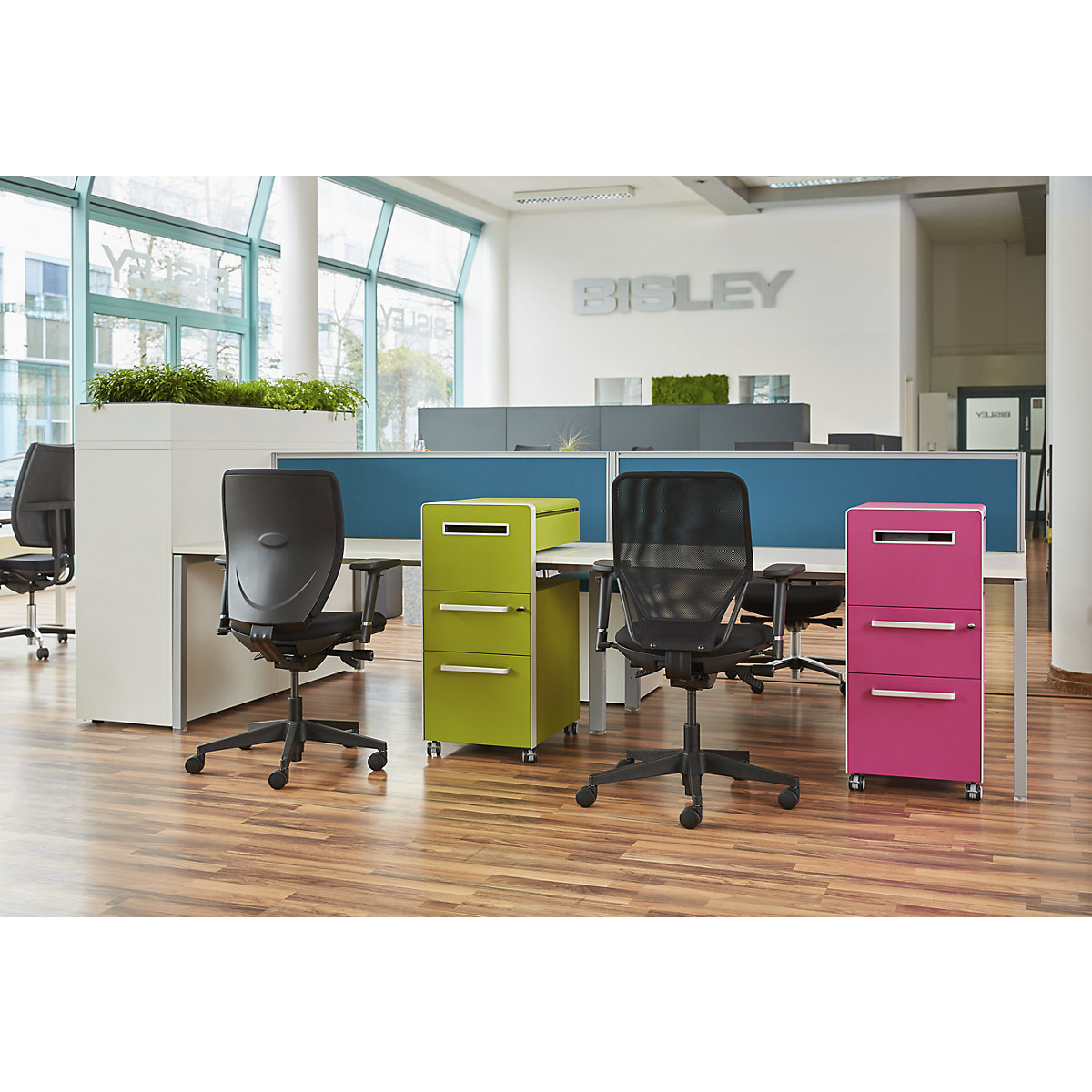 Bite™ pedestal furniture, with 1 whiteboard, opens on the right side – BISLEY (Product illustration 35)-34