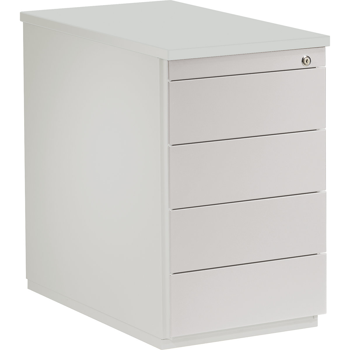 Drawer pedestal – mauser, HxD 720 x 800 mm, 4 drawers, light grey / light grey / light grey-12