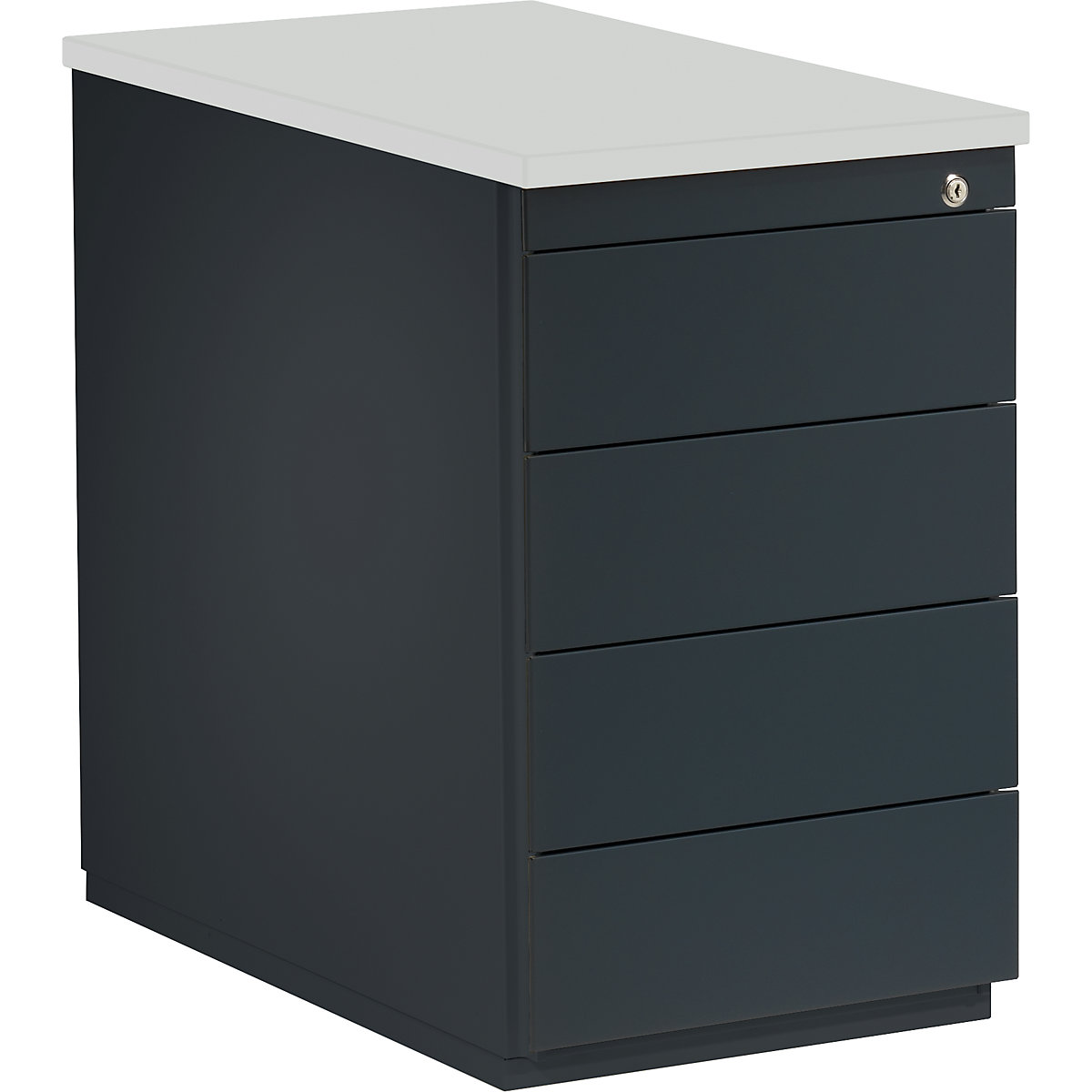 Drawer pedestal – mauser, HxD 720 x 800 mm, 4 drawers, charcoal / charcoal / light grey-8