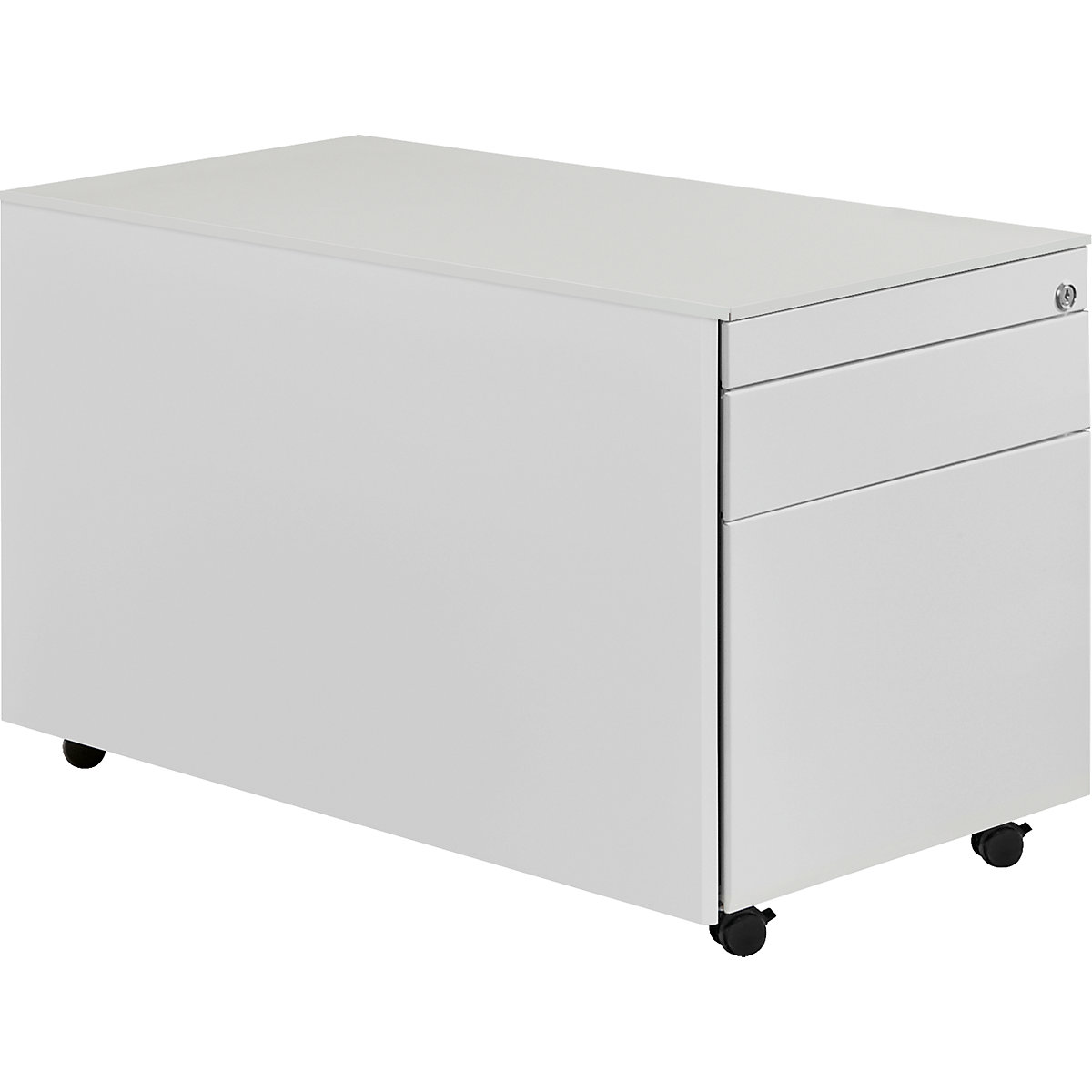 Drawer pedestal with castors – mauser, HxD 520 x 800 mm, 1 drawer, 1 suspension file drawer, light grey / light grey / light grey-6