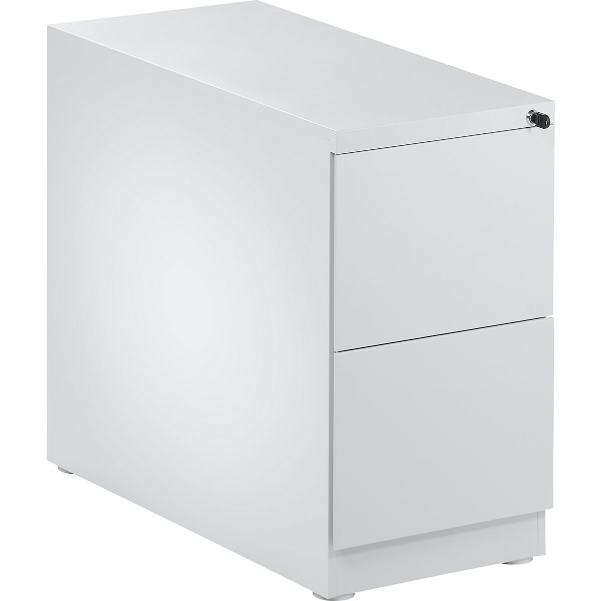 Fixed pedestal, steel – eurokraft basic, 2 suspension file drawers, light grey-3