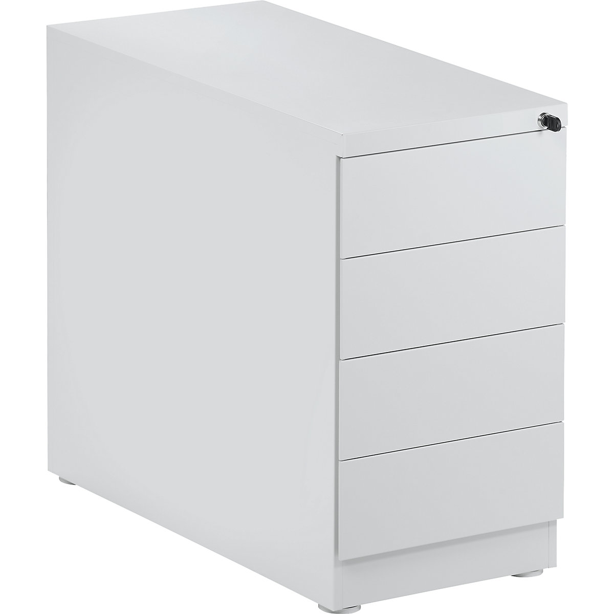 Fixed pedestal, steel – eurokraft basic, 4 drawers, light grey-3