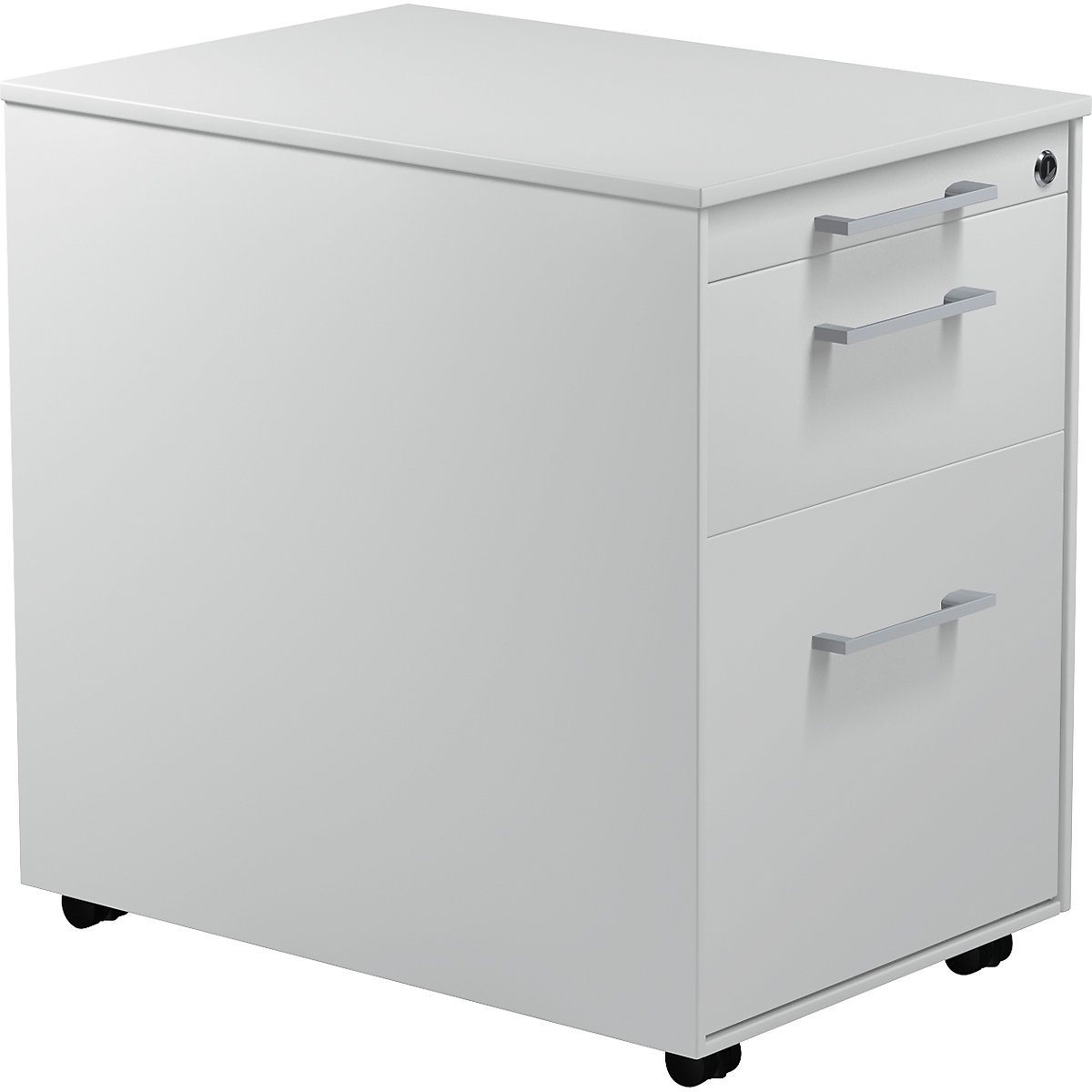 Mobile pedestal on castors – mauser, HxD 570 x 600 mm, 1 drawer, 1 suspension file drawer, light grey / light grey / light grey-5