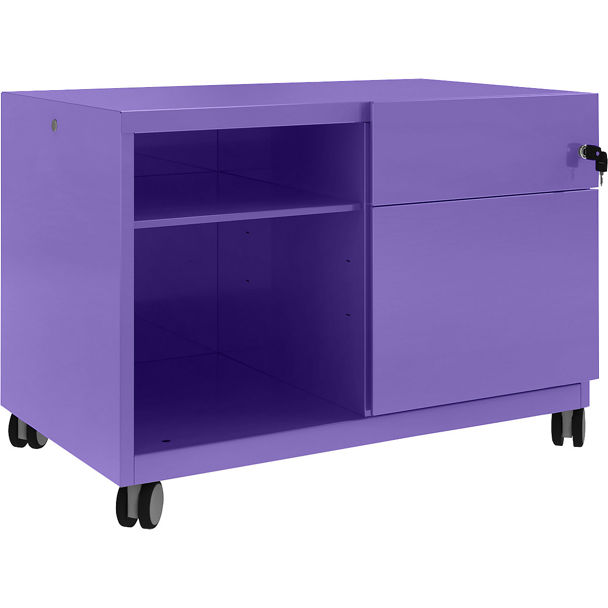 Note™ CADDY, HxBxT 563 x 800 x 490 mm – BISLEY, 1 universal drawer and suspension file drawer on the right, parma-30