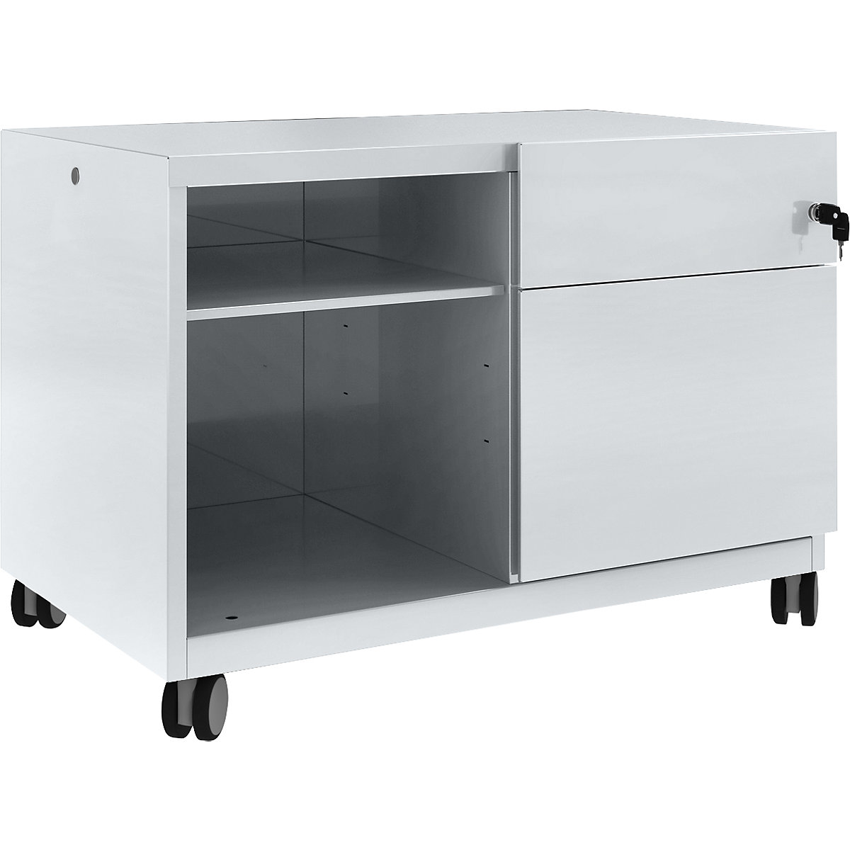Note™ CADDY, HxBxT 563 x 800 x 490 mm – BISLEY, 1 universal drawer and suspension file drawer on the right, alaska-11