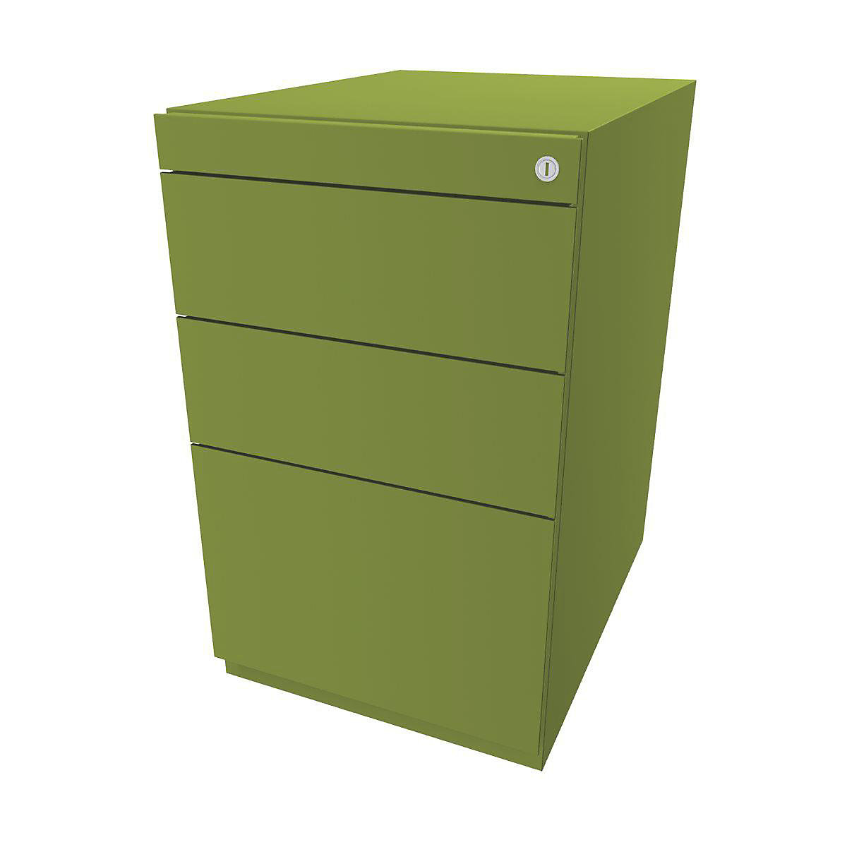 Note™ fixed pedestal, with 2 universal drawers, 1 suspension file drawer – BISLEY, without top, depth 565 mm, green-6