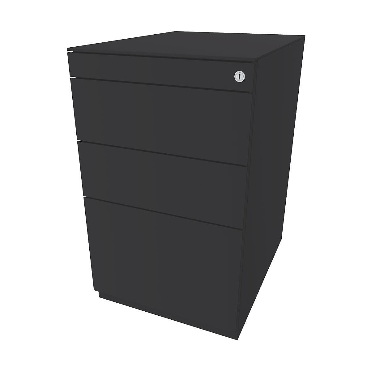 Note™ fixed pedestal, with 2 universal drawers, 1 suspension file drawer – BISLEY, with top, depth 565 mm, charcoal-3