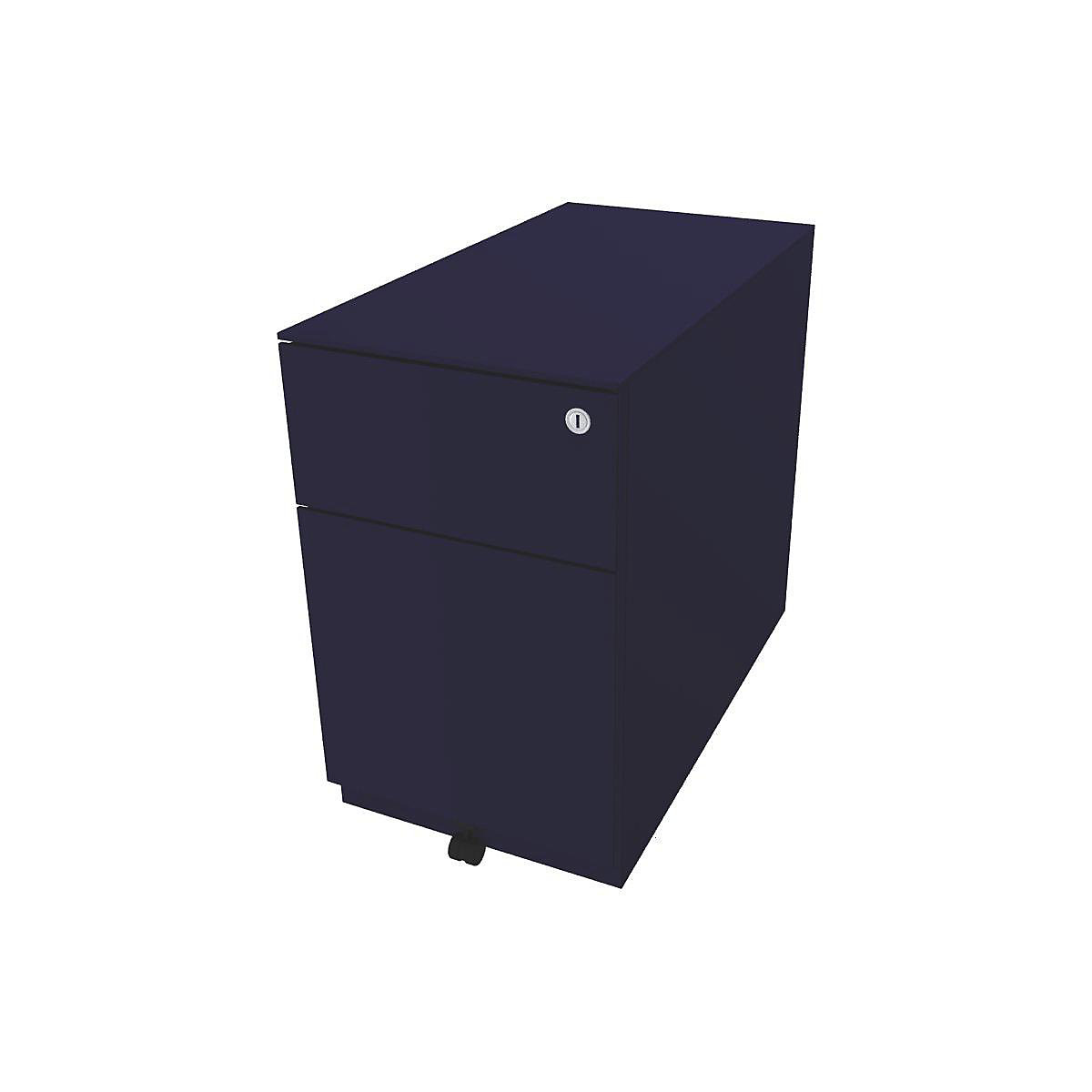Note™ mobile drawer unit, with 1 suspension file drawer, 1 universal drawer – BISLEY, HxWxD 502 x 300 x 565 mm, with grip rail and top, oxford blue-14