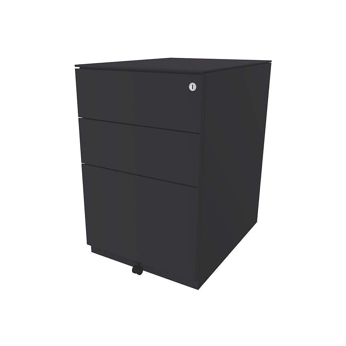 Note™ mobile drawer unit, with 2 universal drawers, 1 suspension file drawer – BISLEY, HxWxT 652 x 420 x 565 mm, with top, charcoal-12