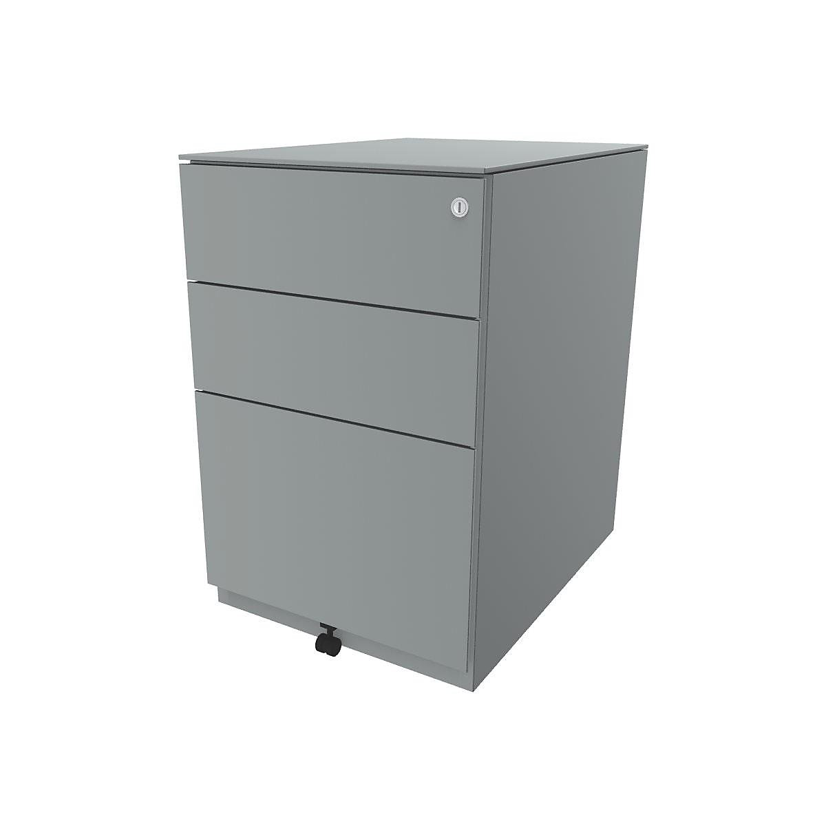 Note™ mobile drawer unit, with 2 universal drawers, 1 suspension file drawer – BISLEY, HxWxT 652 x 420 x 565 mm, with top, silver-10
