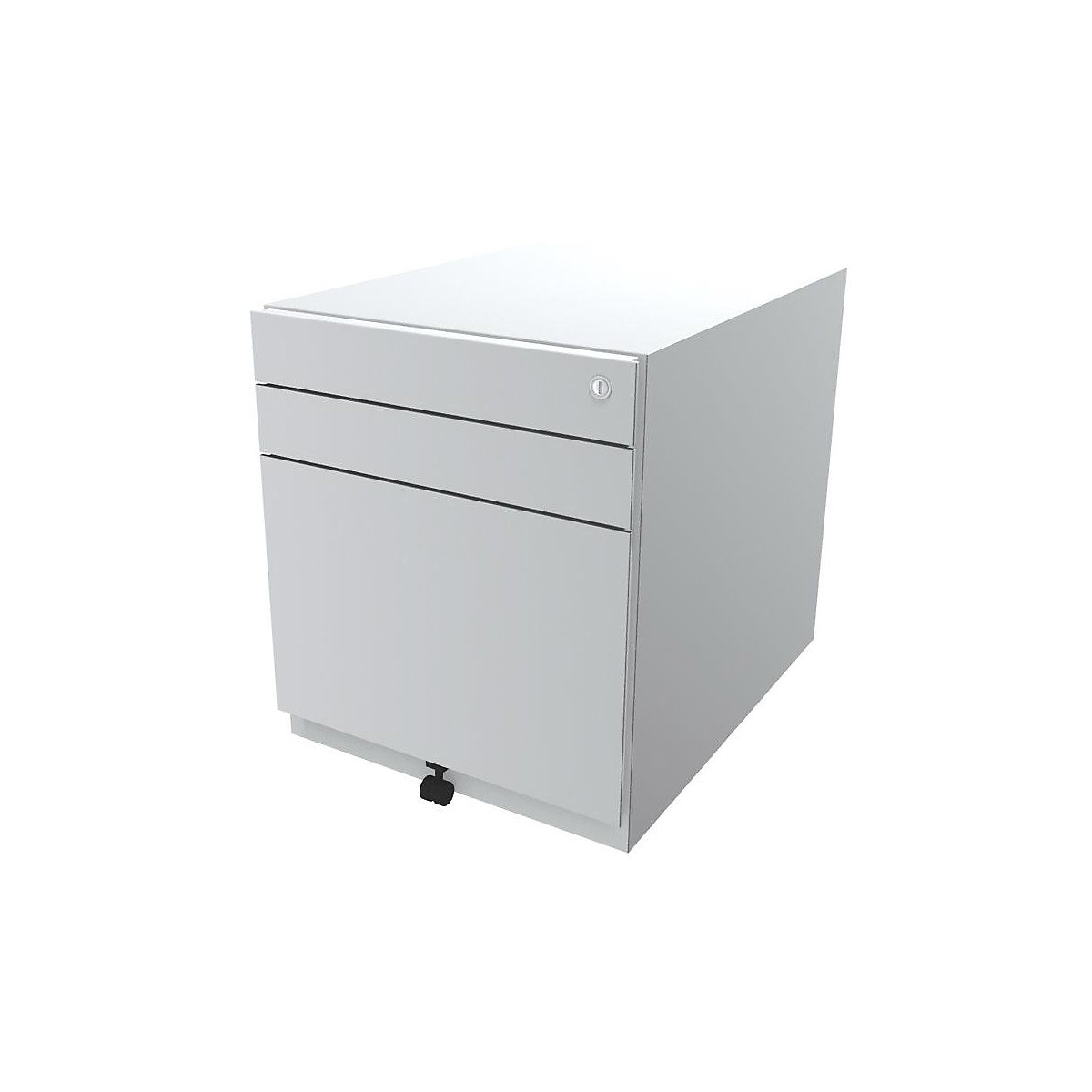 Note™ mobile drawer unit, with 2 universal drawers, 1 suspension file drawer – BISLEY, HxWxT 565 x 420 x 565 mm, traffic white-9
