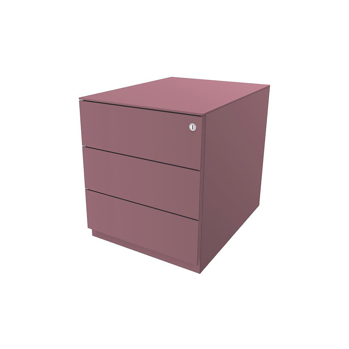 Note™ mobile drawer unit, with 3 universal drawers – BISLEY, HxWxD 502 x 420 x 565 mm, with grip rail and top, pink-12