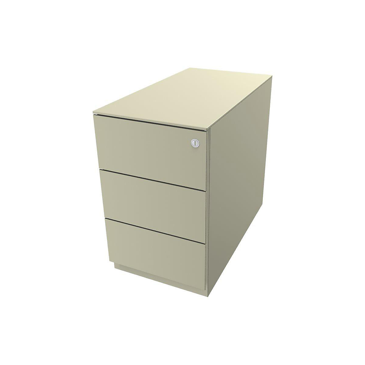 Note™ mobile drawer unit, with 3 universal drawers – BISLEY, HxWxD 502 x 300 x 565 mm, with grip rail and top, light ivory-13