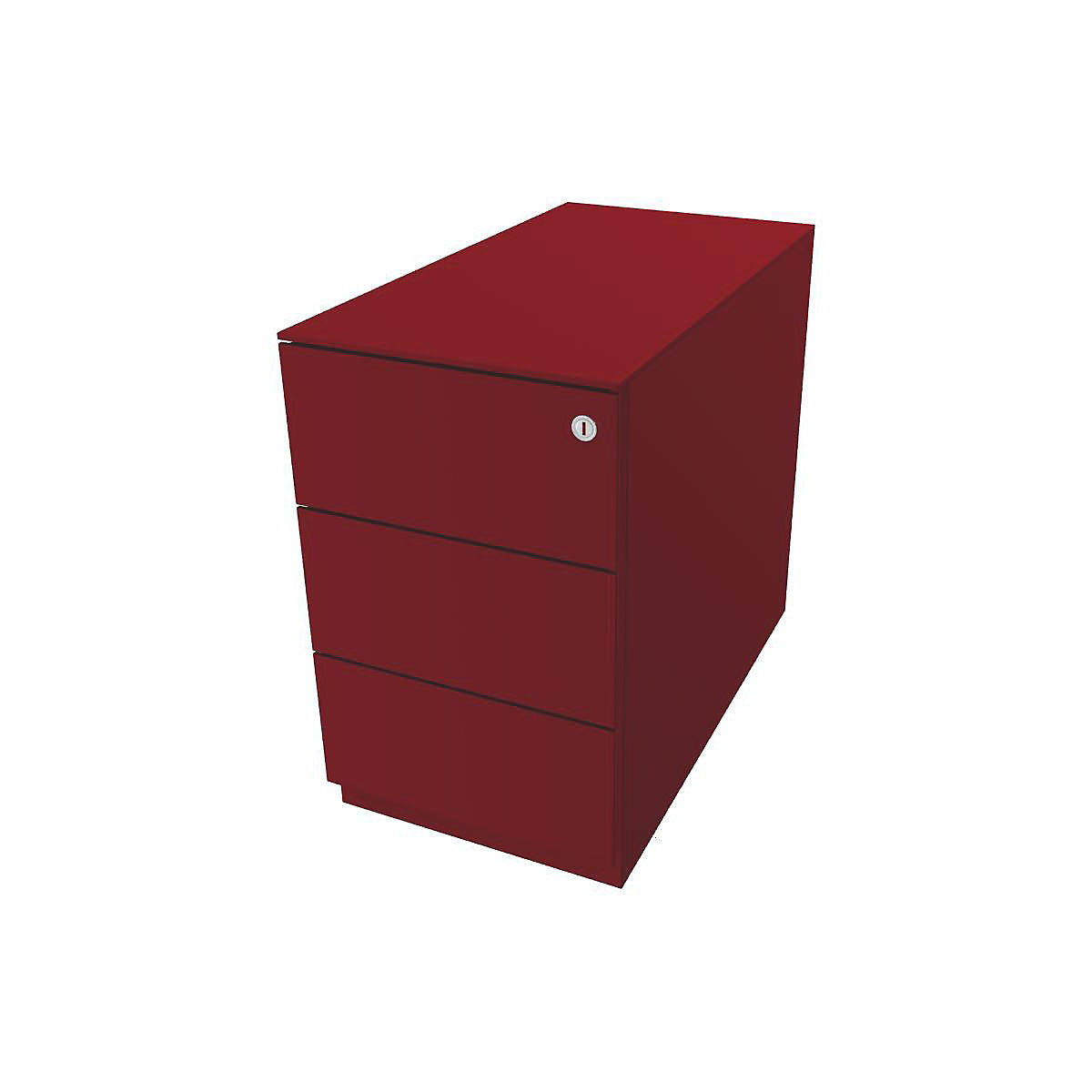 Note™ mobile drawer unit, with 3 universal drawers – BISLEY, HxWxD 502 x 300 x 565 mm, with grip rail and top, cardinal red-8
