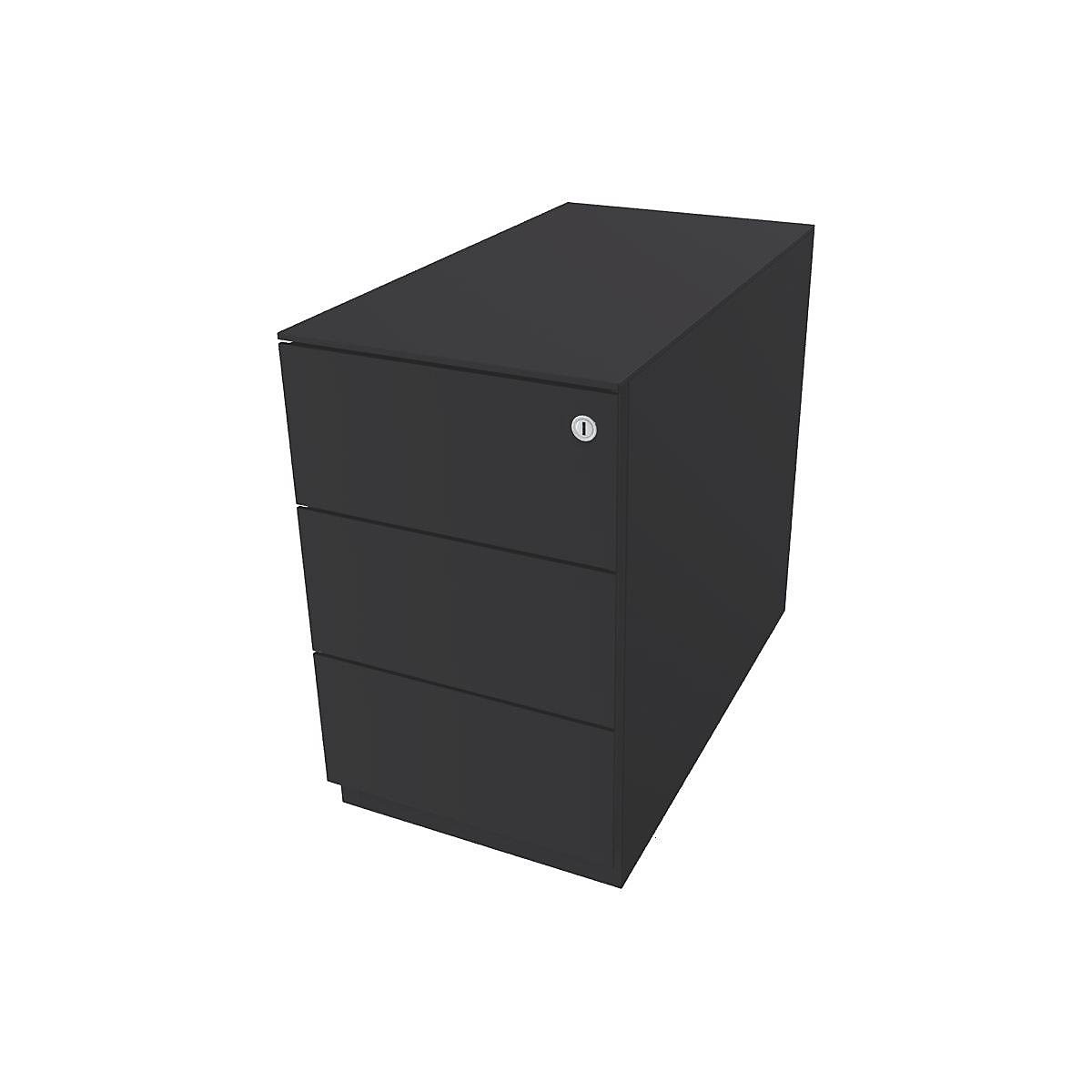 Note™ mobile drawer unit, with 3 universal drawers – BISLEY, HxWxD 502 x 300 x 565 mm, with grip rail and top, charcoal-12
