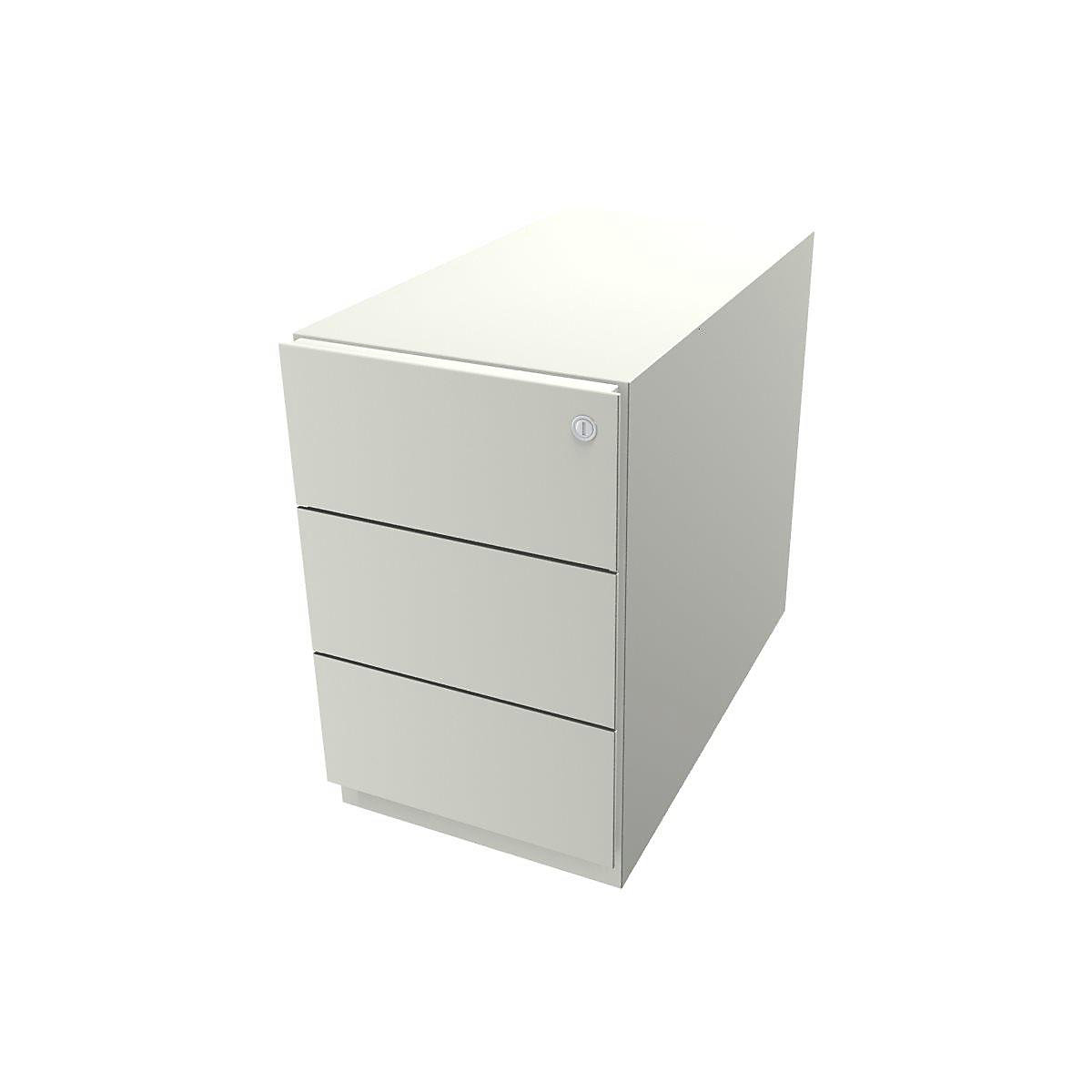 Note™ mobile drawer unit, with 3 universal drawers – BISLEY, HxWxD 495 x 300 x 565 mm, with grip rail, pure white-11