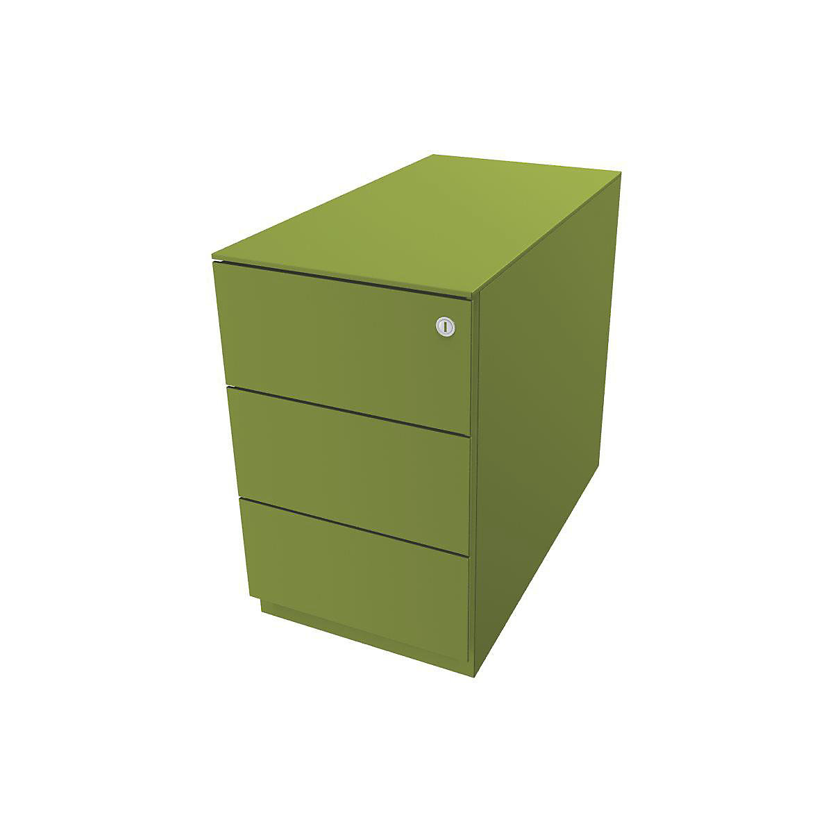Note™ mobile drawer unit, with 3 universal drawers – BISLEY, HxWxD 502 x 300 x 565 mm, with grip rail and top, green-4