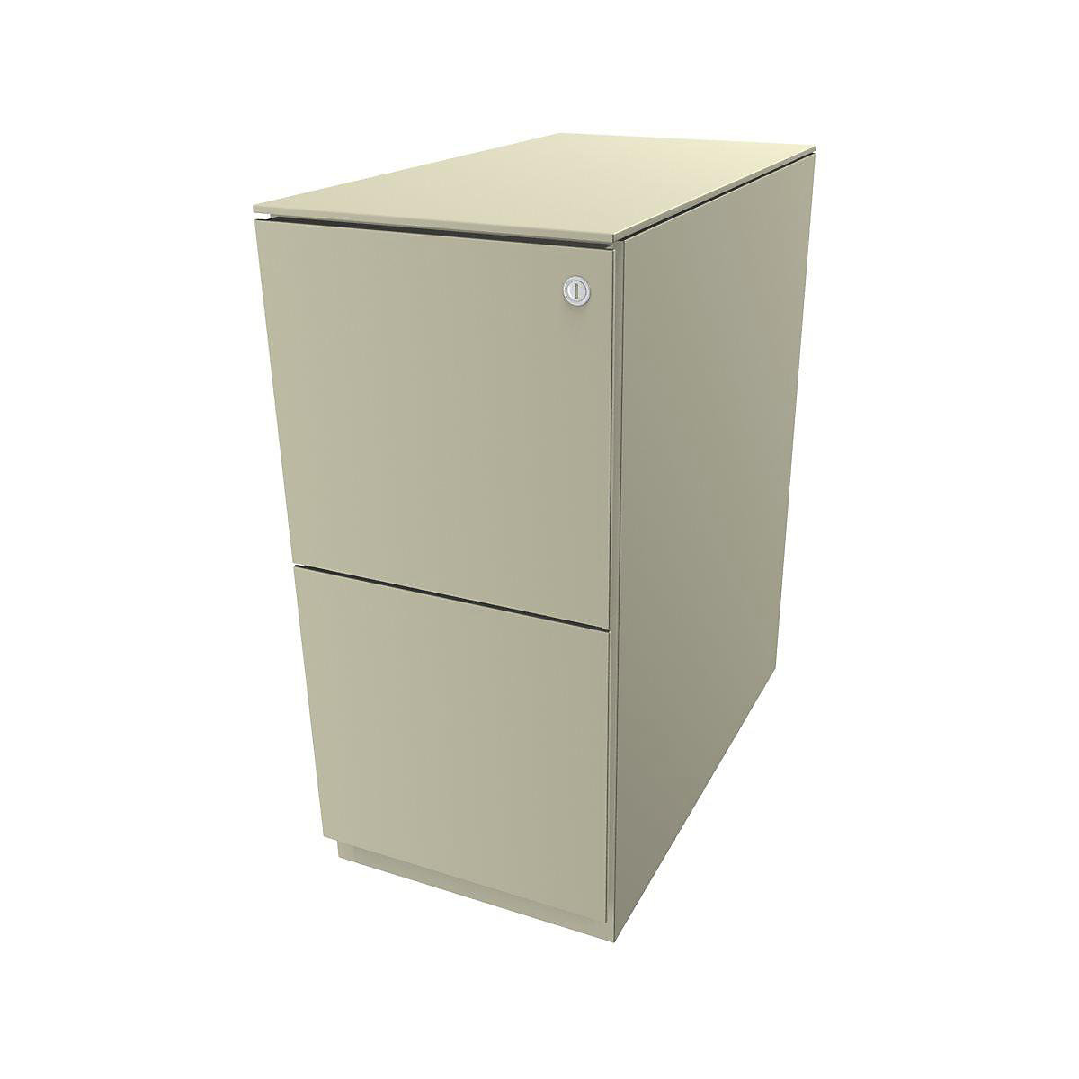 Note™ mobile pedestal, with 2 suspension file drawers – BISLEY, HxW 652 x 300 mm, with top, light ivory-4