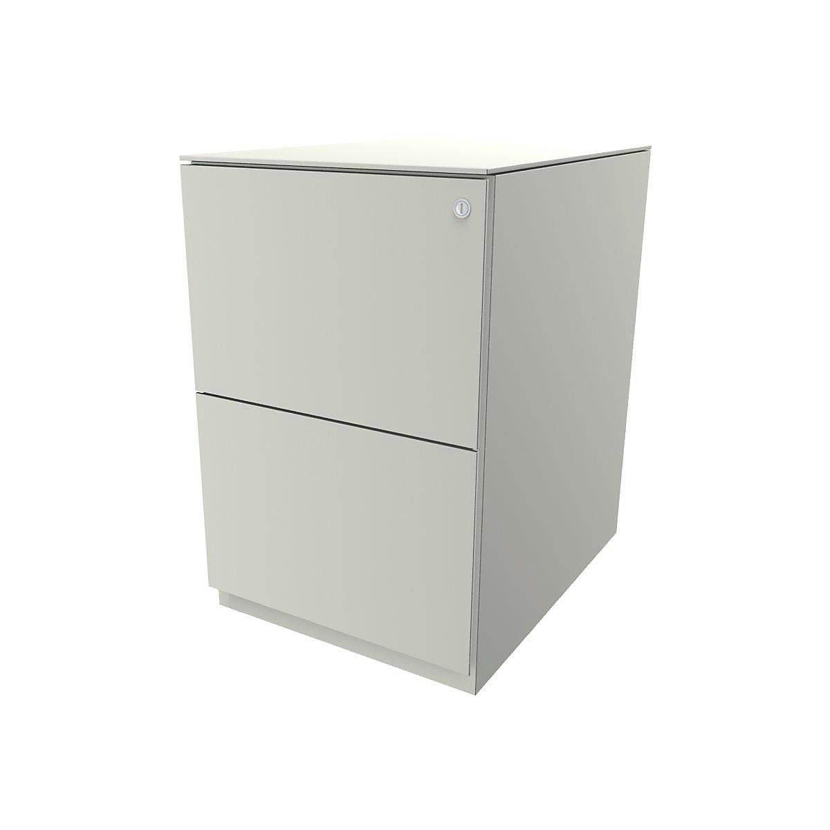 Note™ mobile pedestal, with 2 suspension file drawers – BISLEY, HxW 652 x 420 mm, with top, pure white-6
