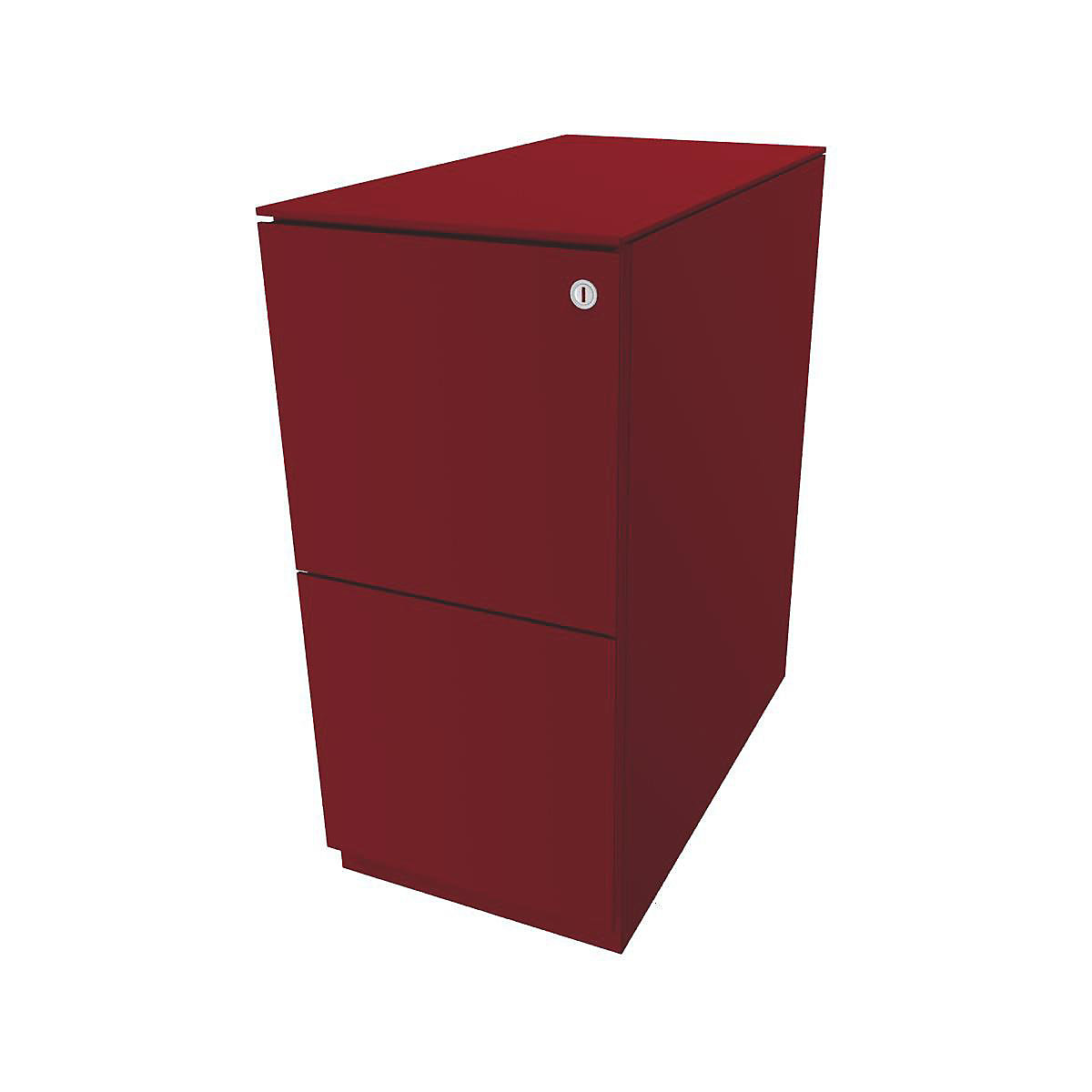 Note™ mobile pedestal, with 2 suspension file drawers – BISLEY, HxW 652 x 300 mm, with top, cardinal red-10