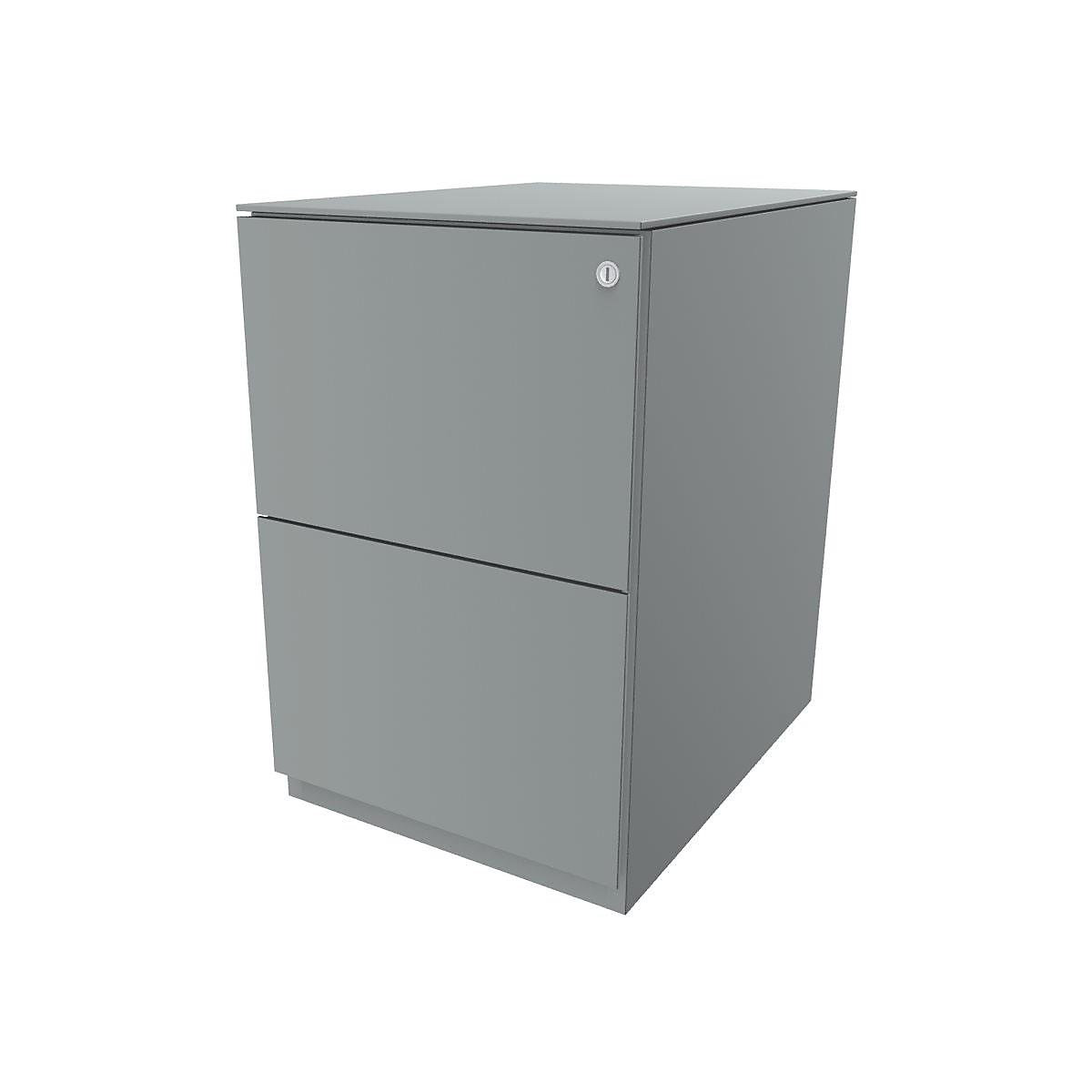 Note™ mobile pedestal, with 2 suspension file drawers – BISLEY, HxW 652 x 420 mm, with top, silver-13