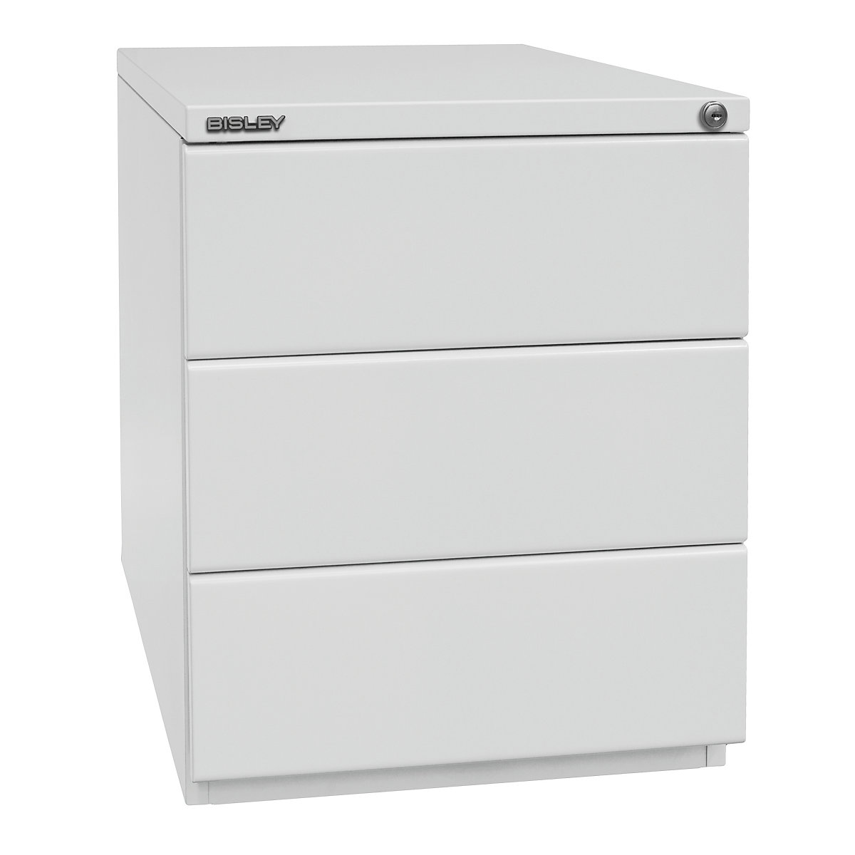 OBA mobile pedestal – BISLEY, 3 universal drawers, light grey-7