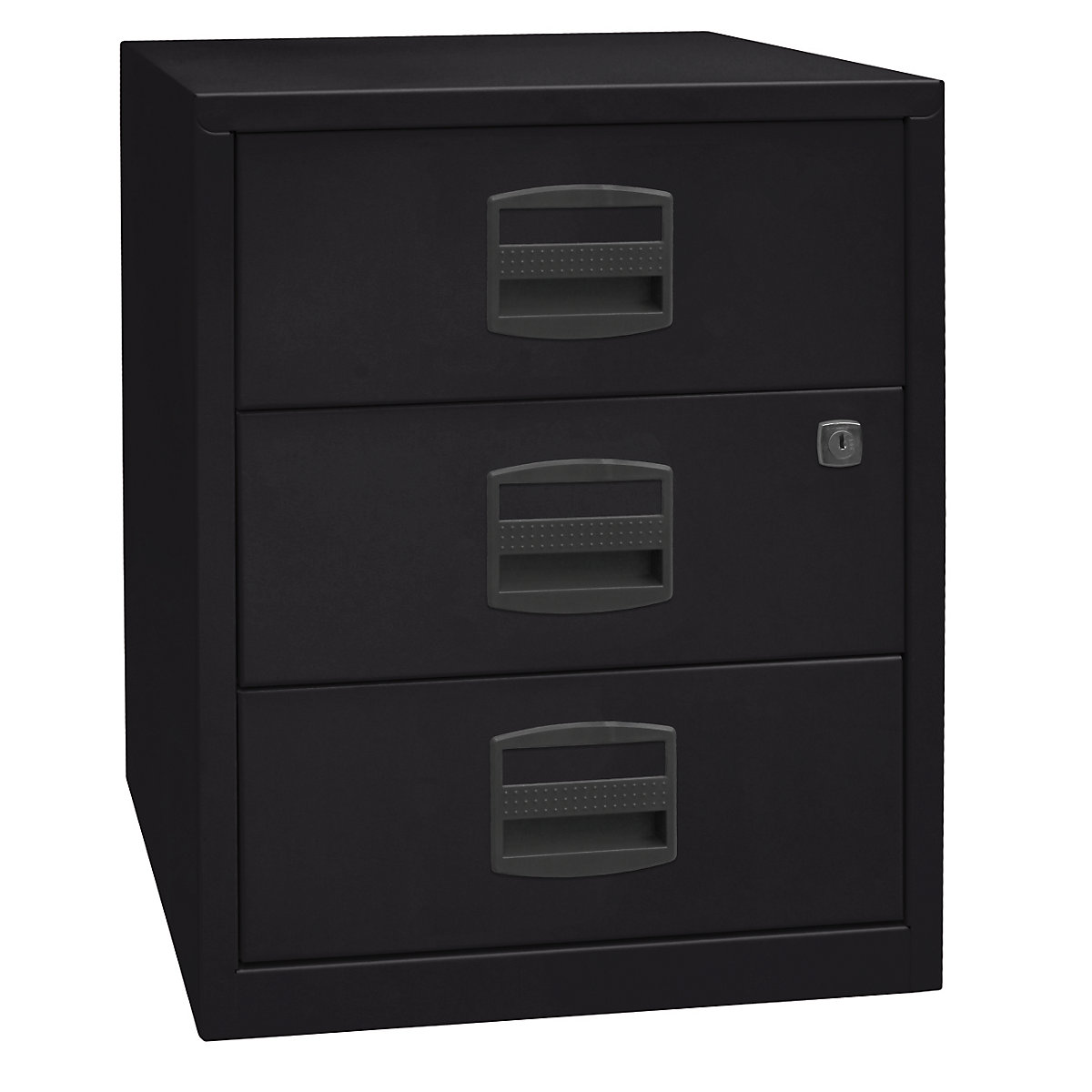 PFA mobile pedestal – BISLEY, 3 universal drawers, black-4