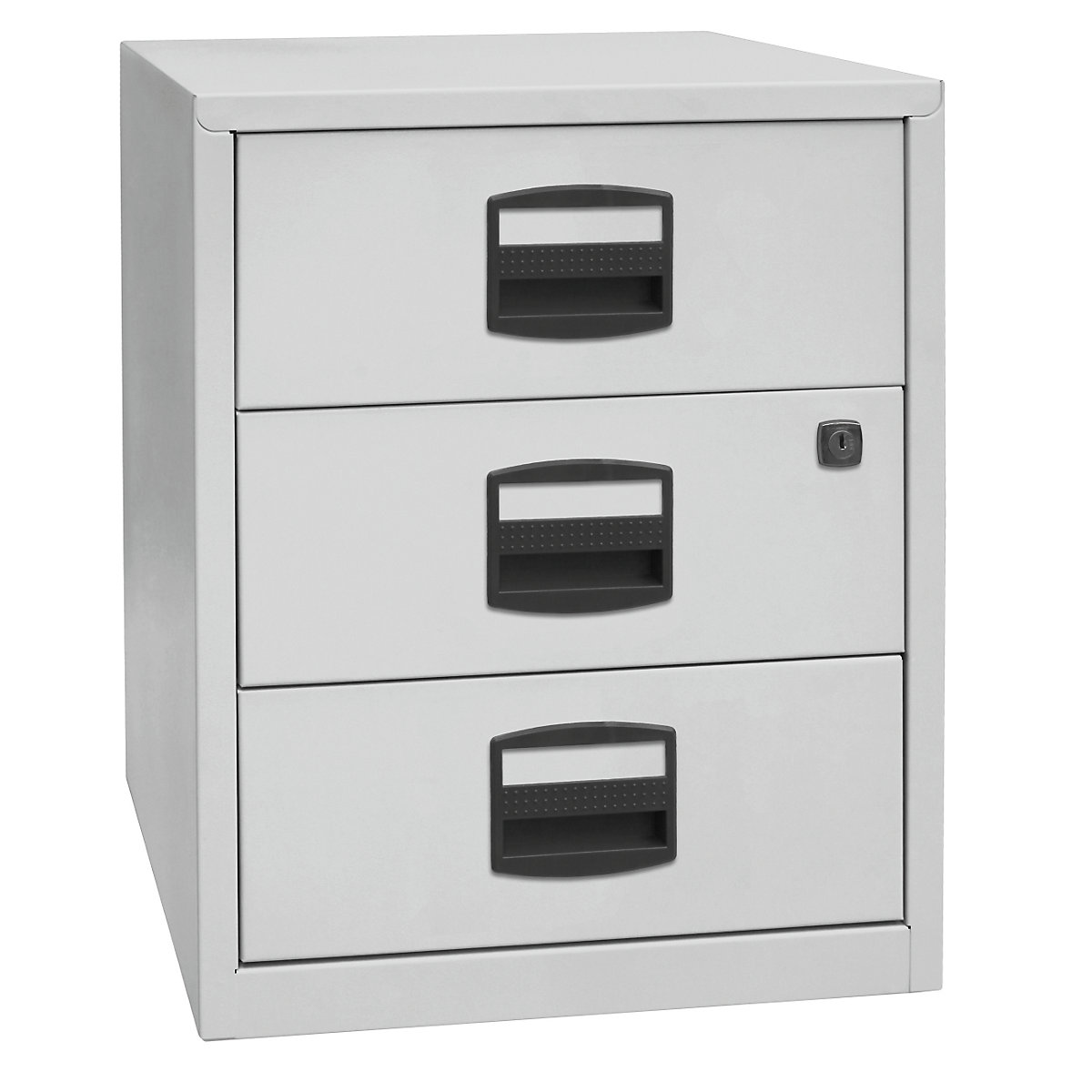 PFA mobile pedestal – BISLEY, 3 universal drawers, light grey-6