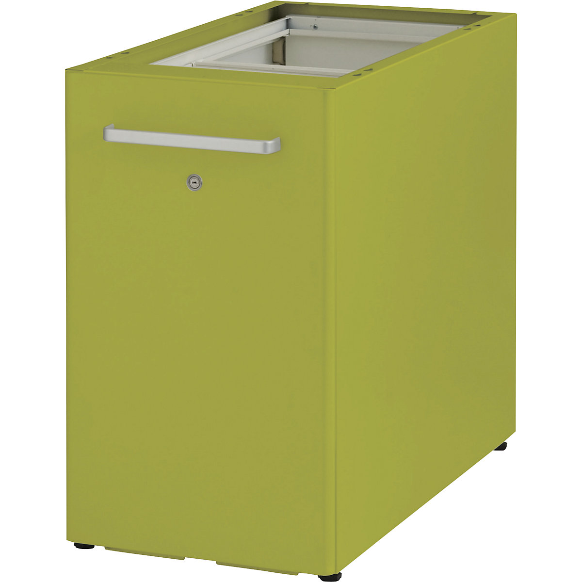 Tower™ 2 add-on furniture, without worktop, with pin board – BISLEY, for the right side, with 1 shelf, green-3