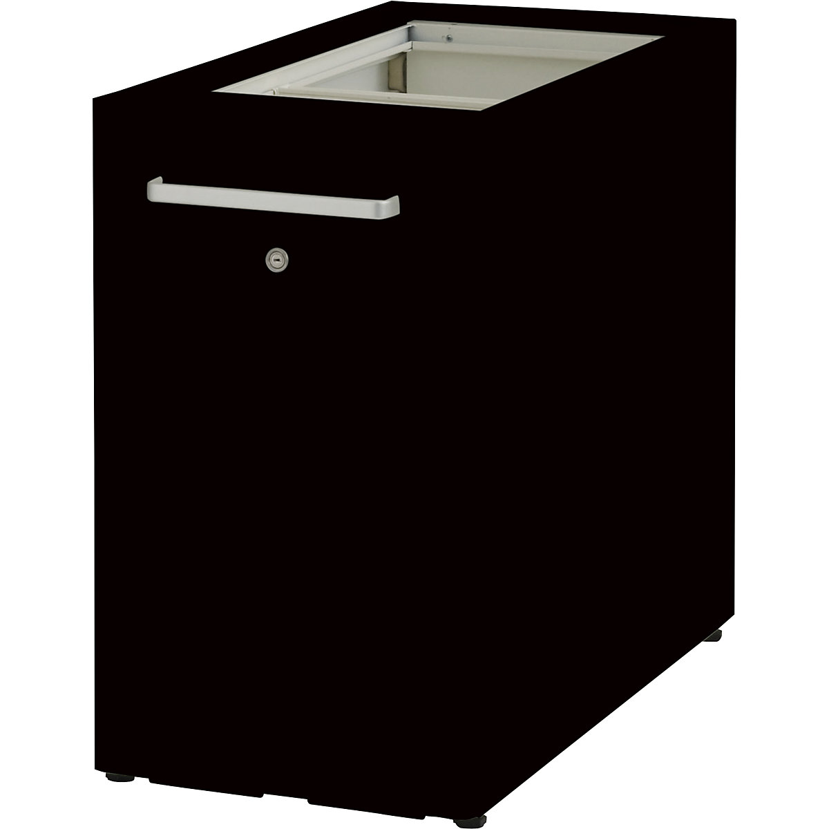 Tower™ 2 add-on furniture, without worktop, with pin board – BISLEY, for the right side, with 1 shelf, black-24