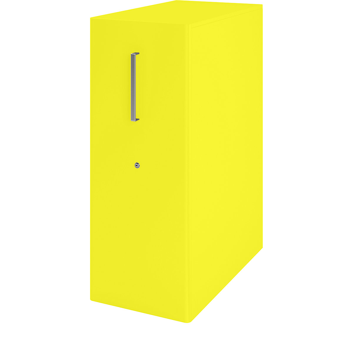 Tower™ 4 add-on furniture, with worktop, 1 pin board – BISLEY, for the right side, 1 shelf, zinc yellow-3