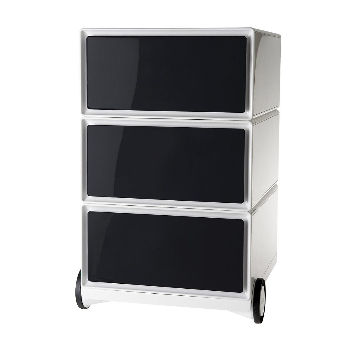 easyBox® mobile pedestal – Paperflow, 3 drawers, white / black-10