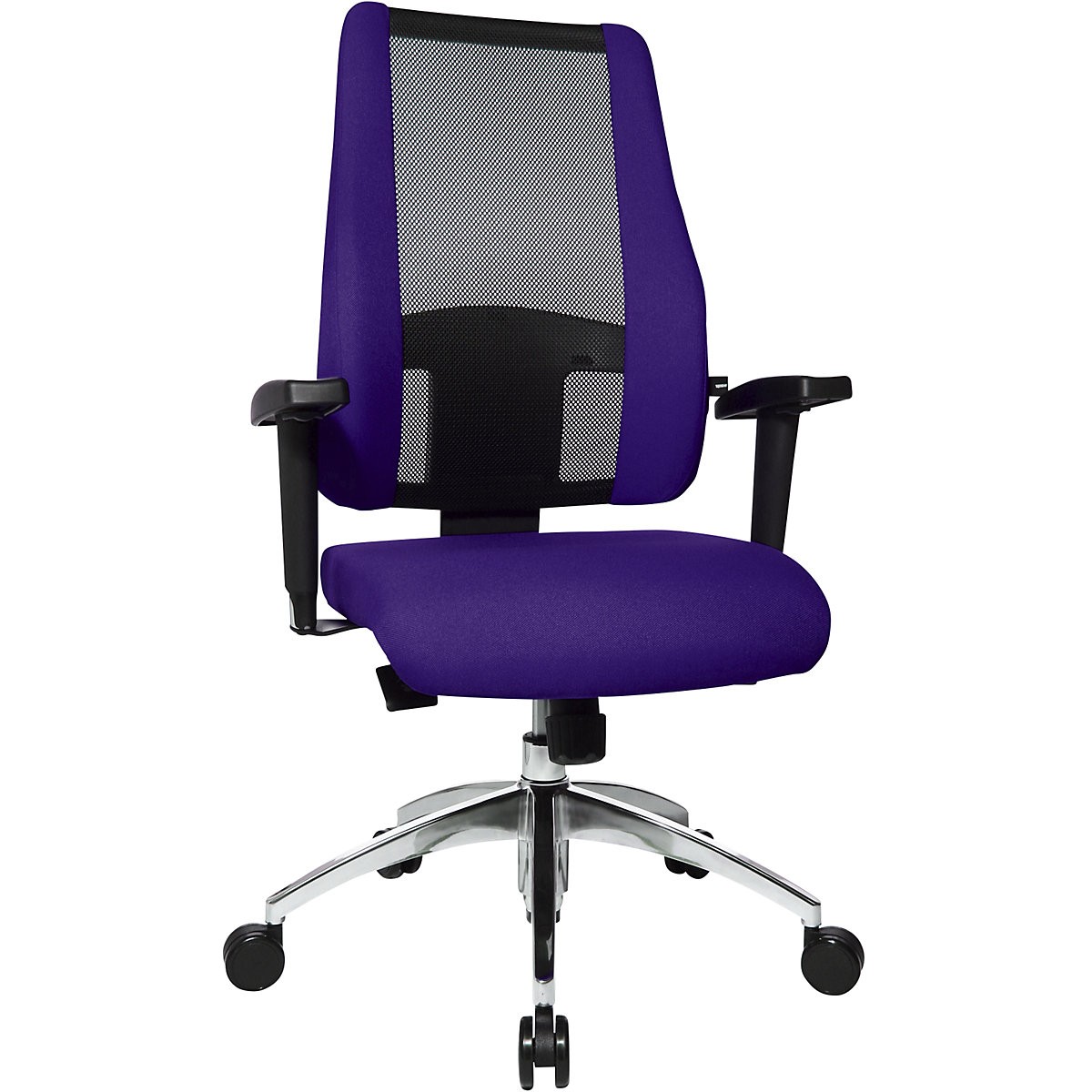 AIR SYNCRO office swivel chair – Topstar, mesh back rest with padded side parts, black / purple-6