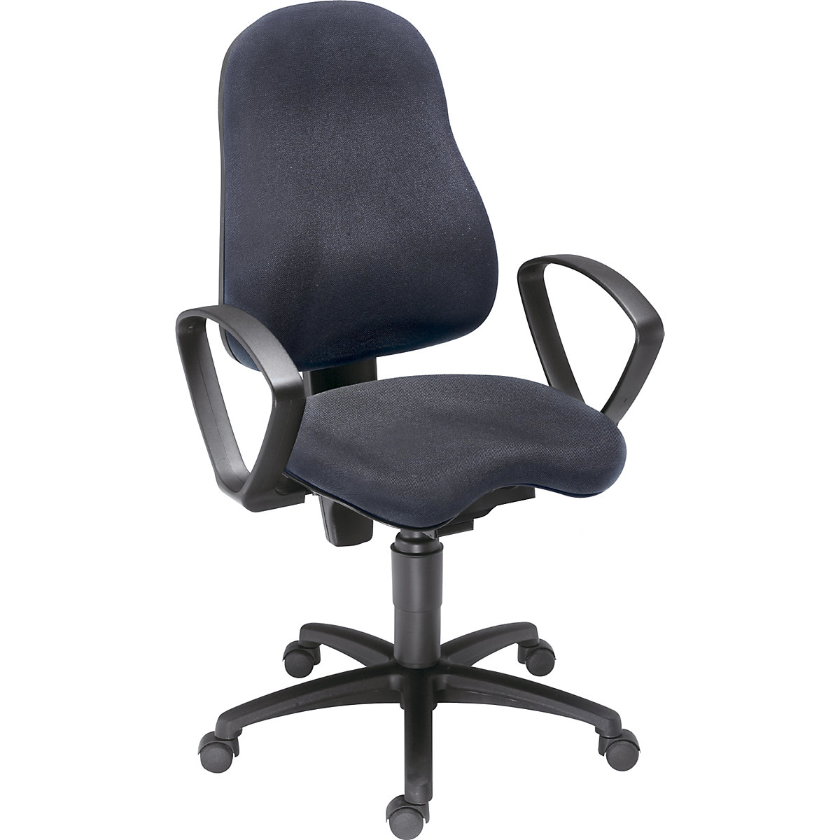 BALANCE 400 operator swivel chair – Topstar, with Body Balance Tec®, incl. arm rests, black covering-3