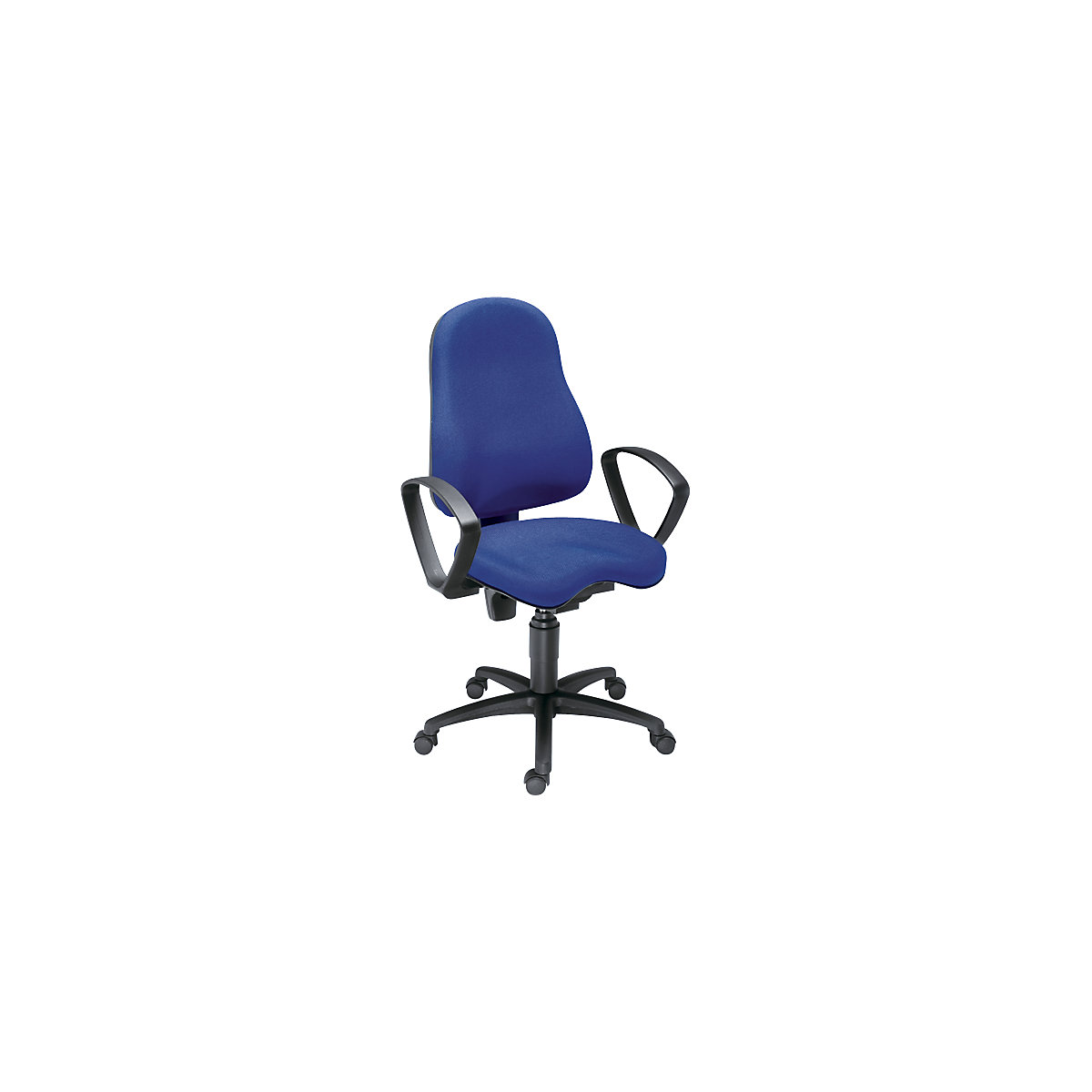 BALANCE 400 operator swivel chair – Topstar, with Body Balance Tec®, incl. arm rests, royal blue covering-4
